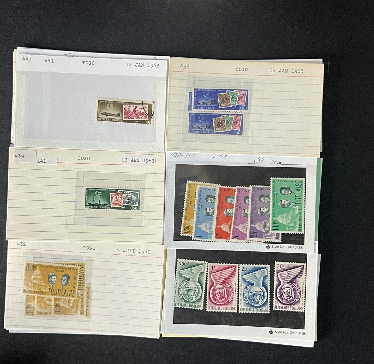 Togo Stamp Collection Dealer Cards $117 CV Mint & Used ZAYIX