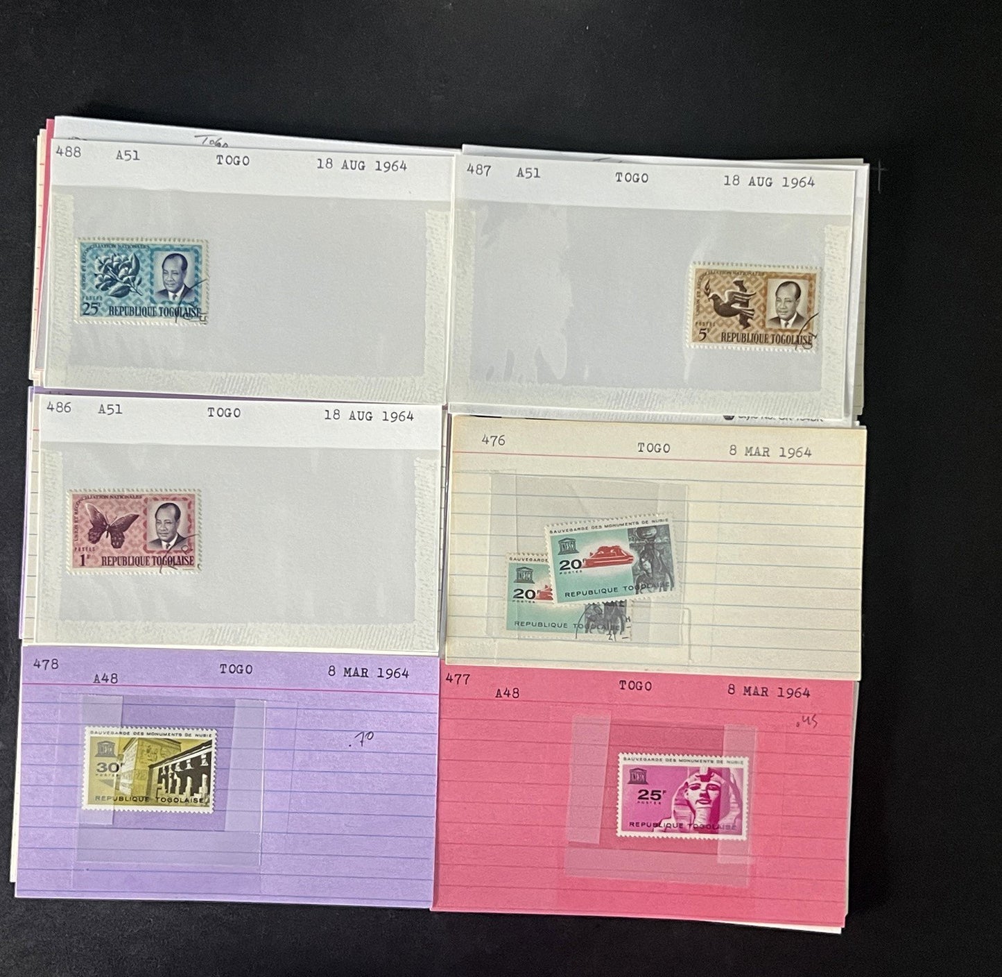 Togo Stamp Collection Dealer Cards $117 CV Mint & Used ZAYIX