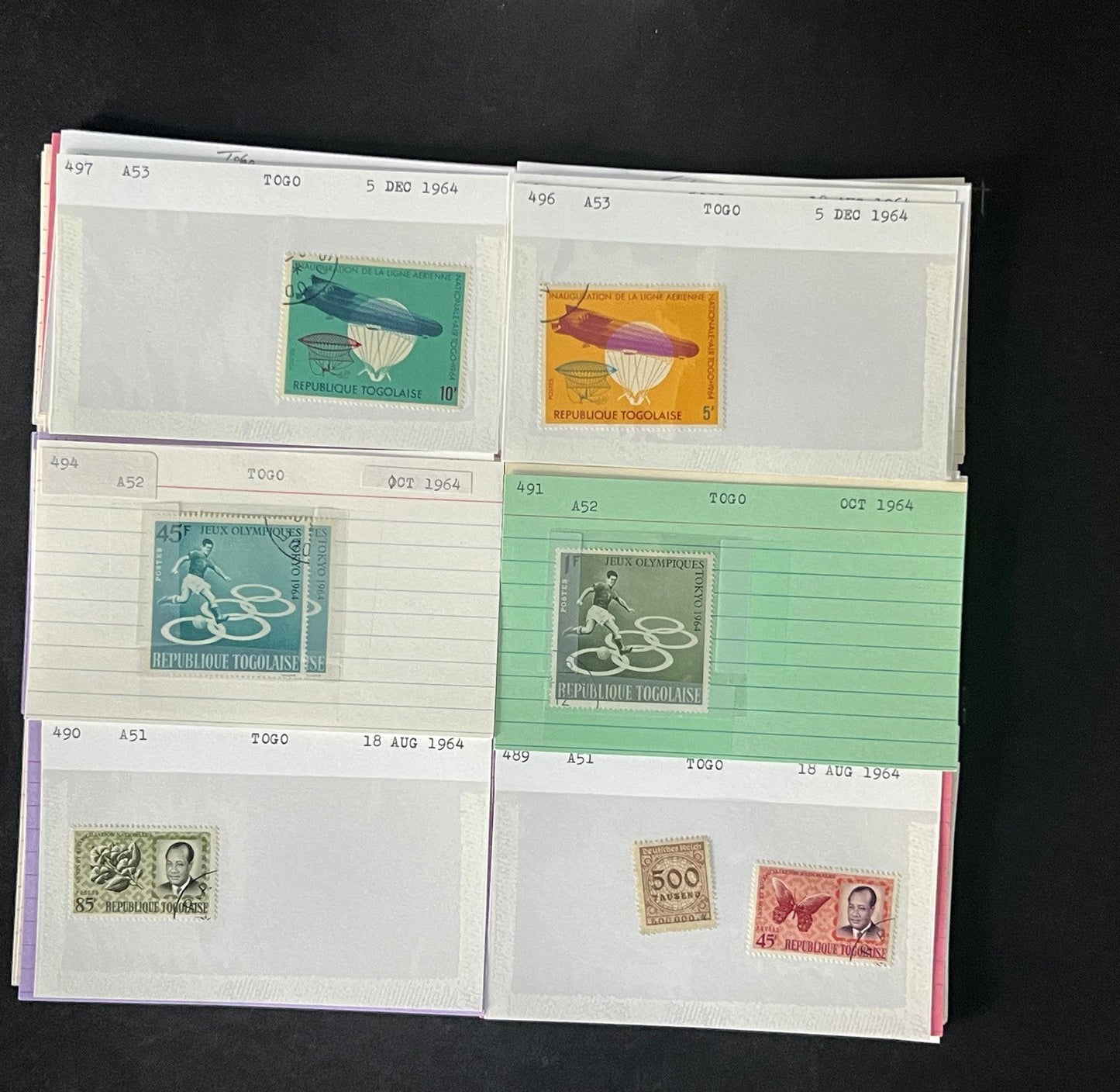 Togo Stamp Collection Dealer Cards $117 CV Mint & Used ZAYIX