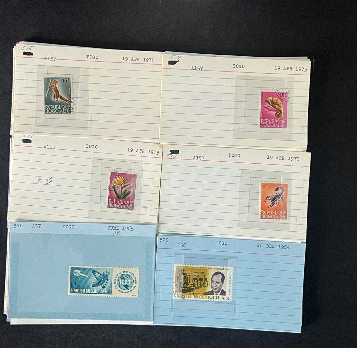 Togo Stamp Collection Dealer Cards $117 CV Mint & Used ZAYIX