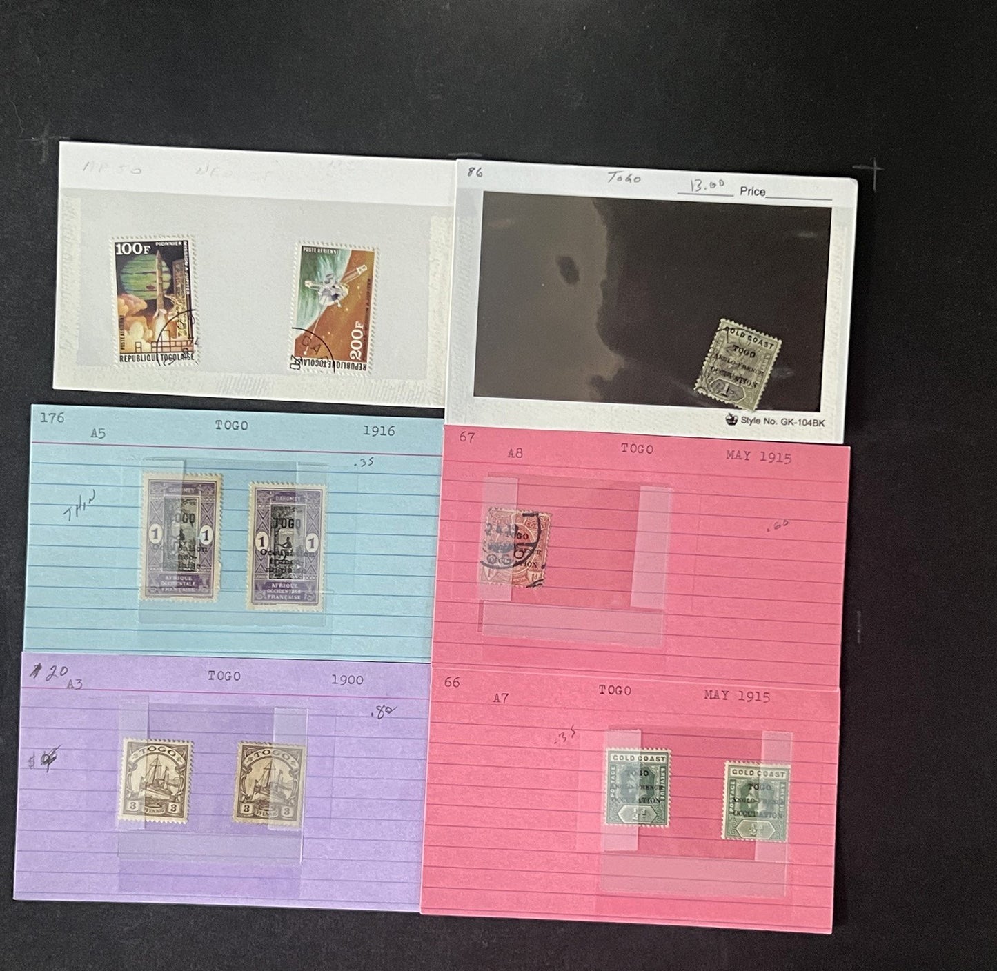Togo Stamp Collection Dealer Cards $117 CV Mint & Used ZAYIX