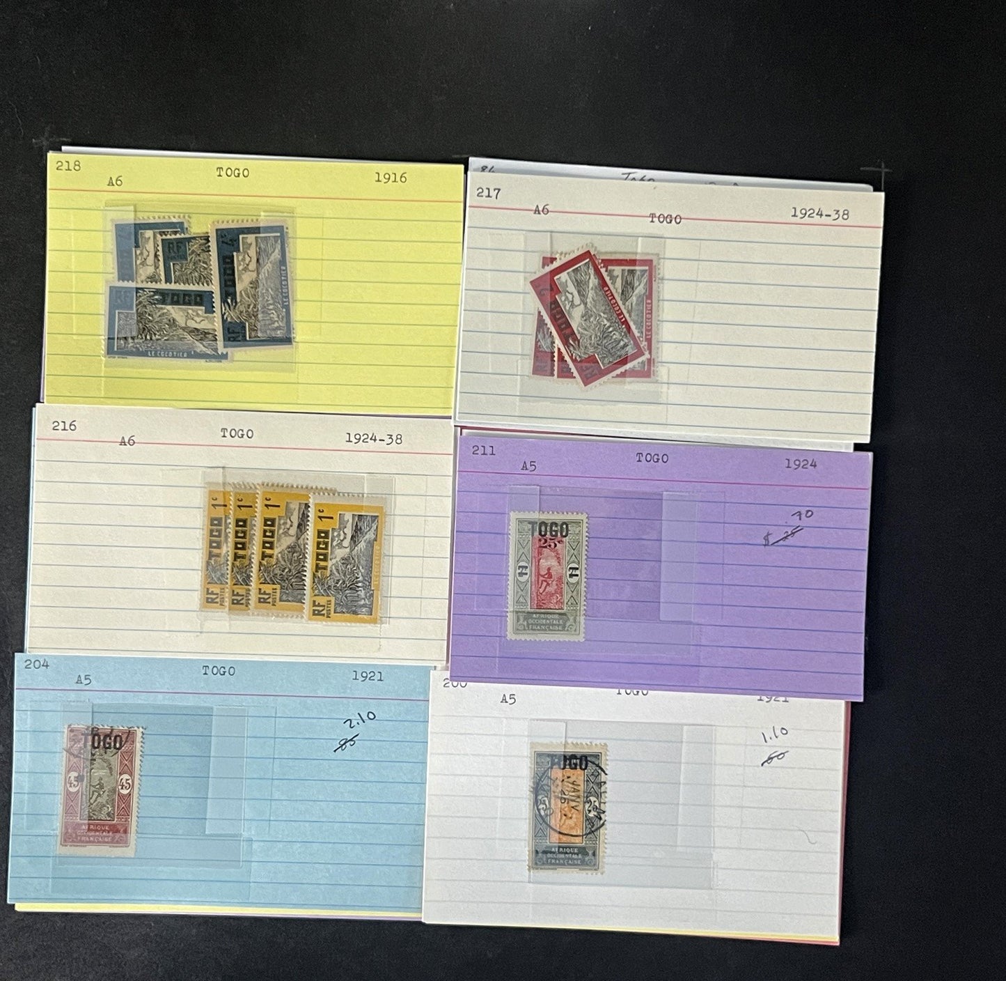 Togo Stamp Collection Dealer Cards $117 CV Mint & Used ZAYIX