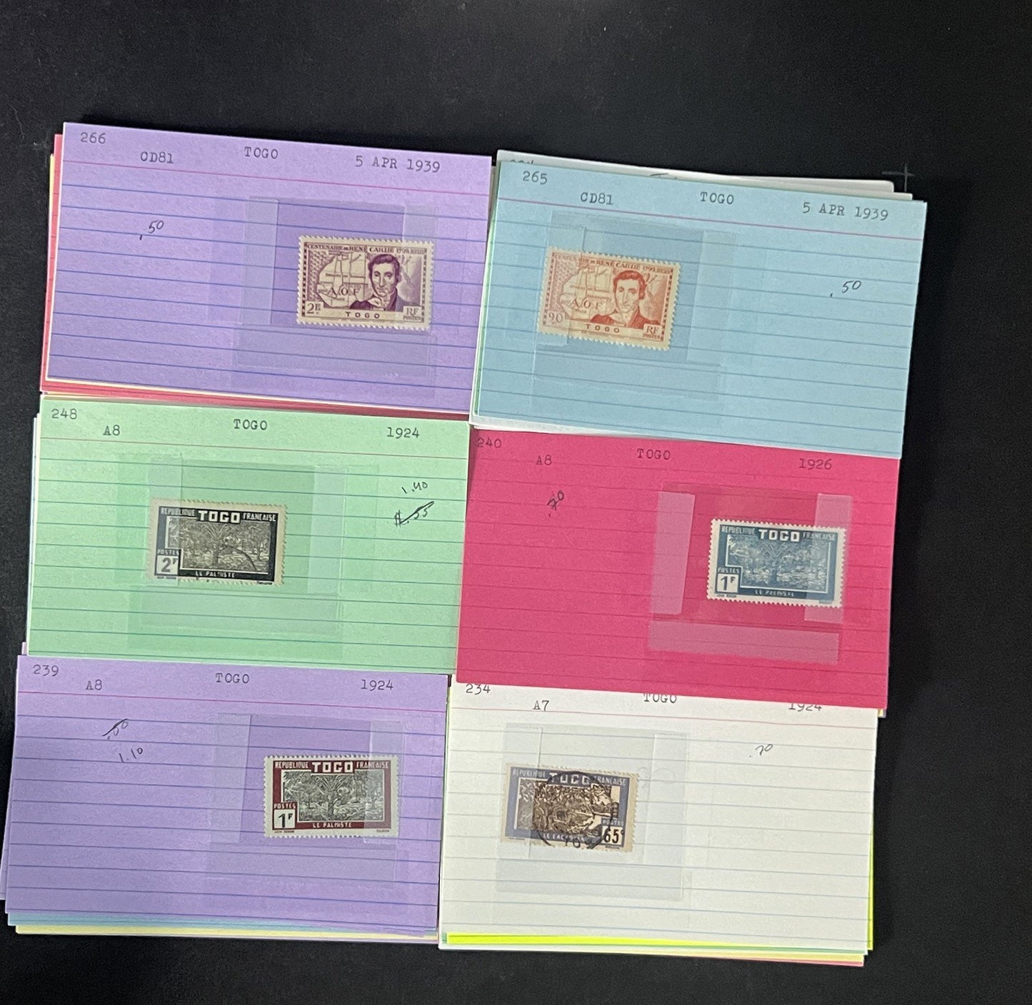 Togo Stamp Collection Dealer Cards $117 CV Mint & Used ZAYIX