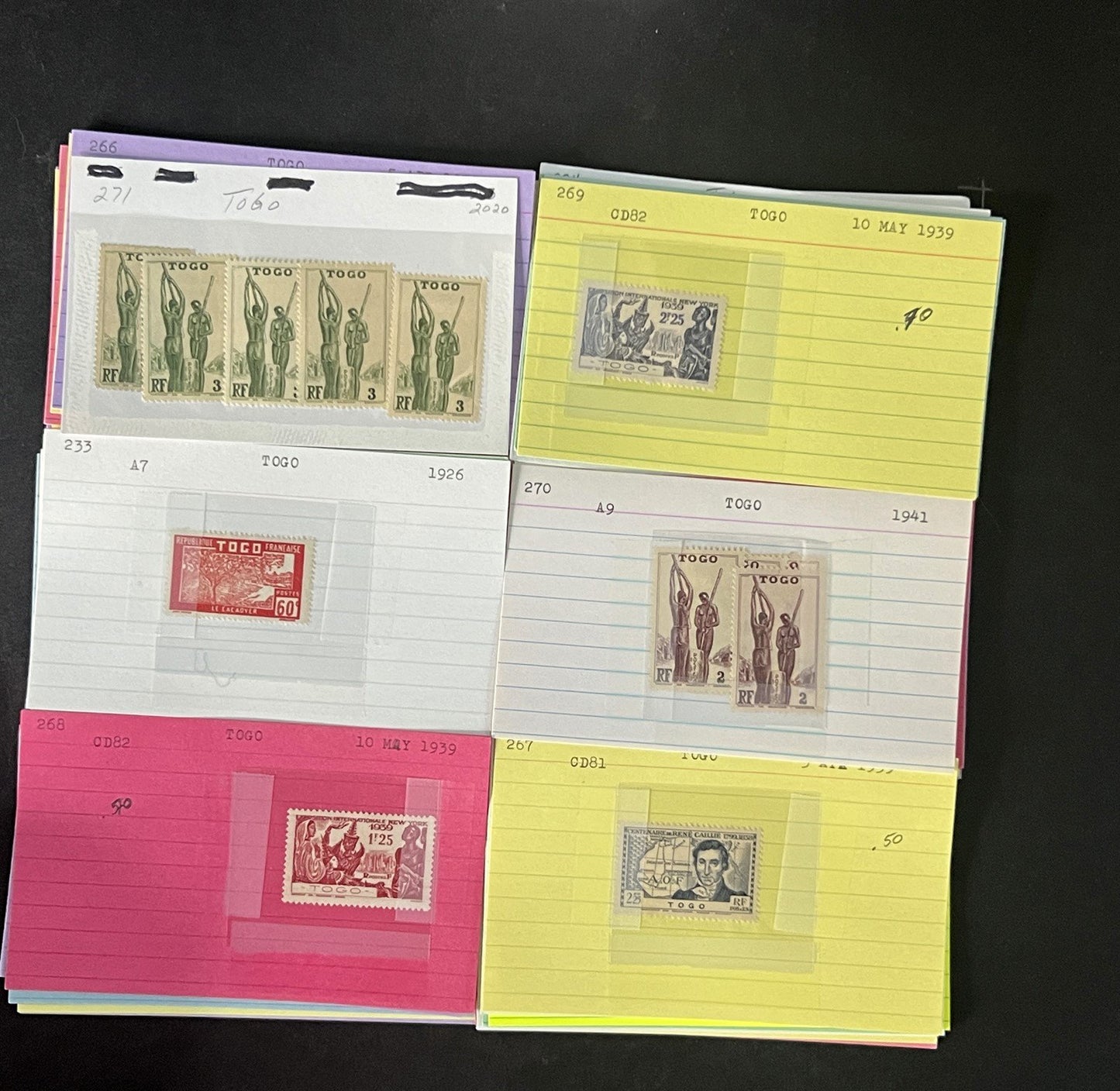 Togo Stamp Collection Dealer Cards $117 CV Mint & Used ZAYIX