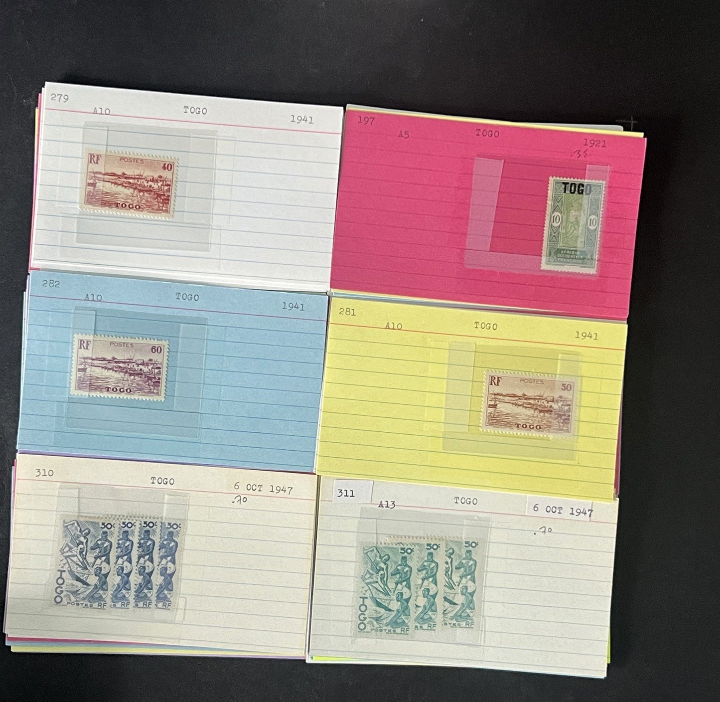 Togo Stamp Collection Dealer Cards $117 CV Mint & Used ZAYIX