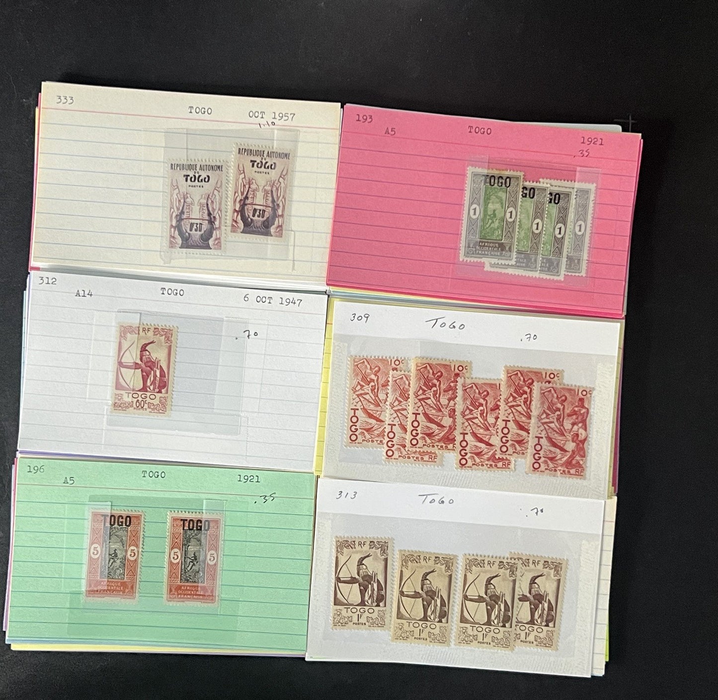 Togo Stamp Collection Dealer Cards $117 CV Mint & Used ZAYIX