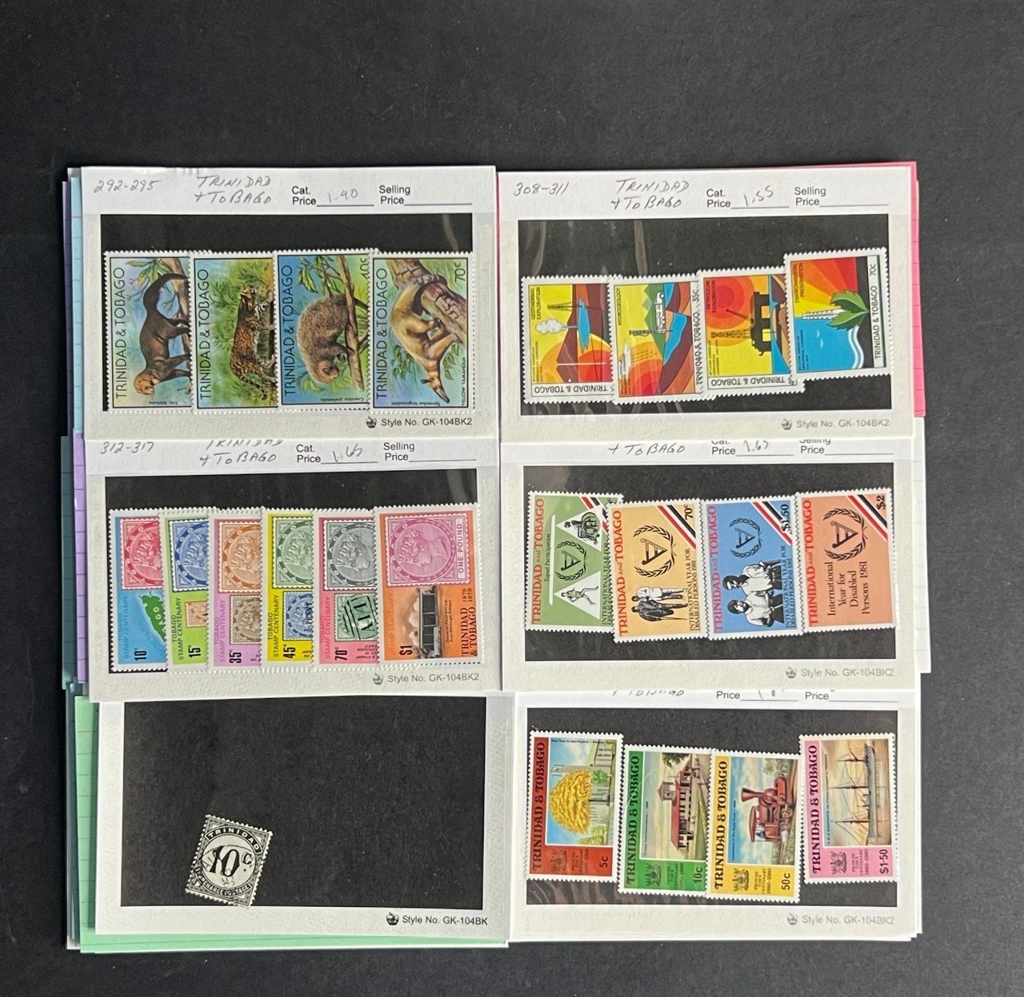 Trinidad & Tobago Stamp Collection Dealer Cards $323 CV Mint & Used ZAYIX