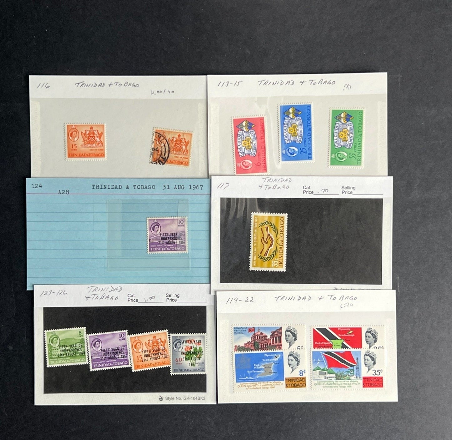 Trinidad & Tobago Stamp Collection Dealer Cards $323 CV Mint & Used ZAYIX