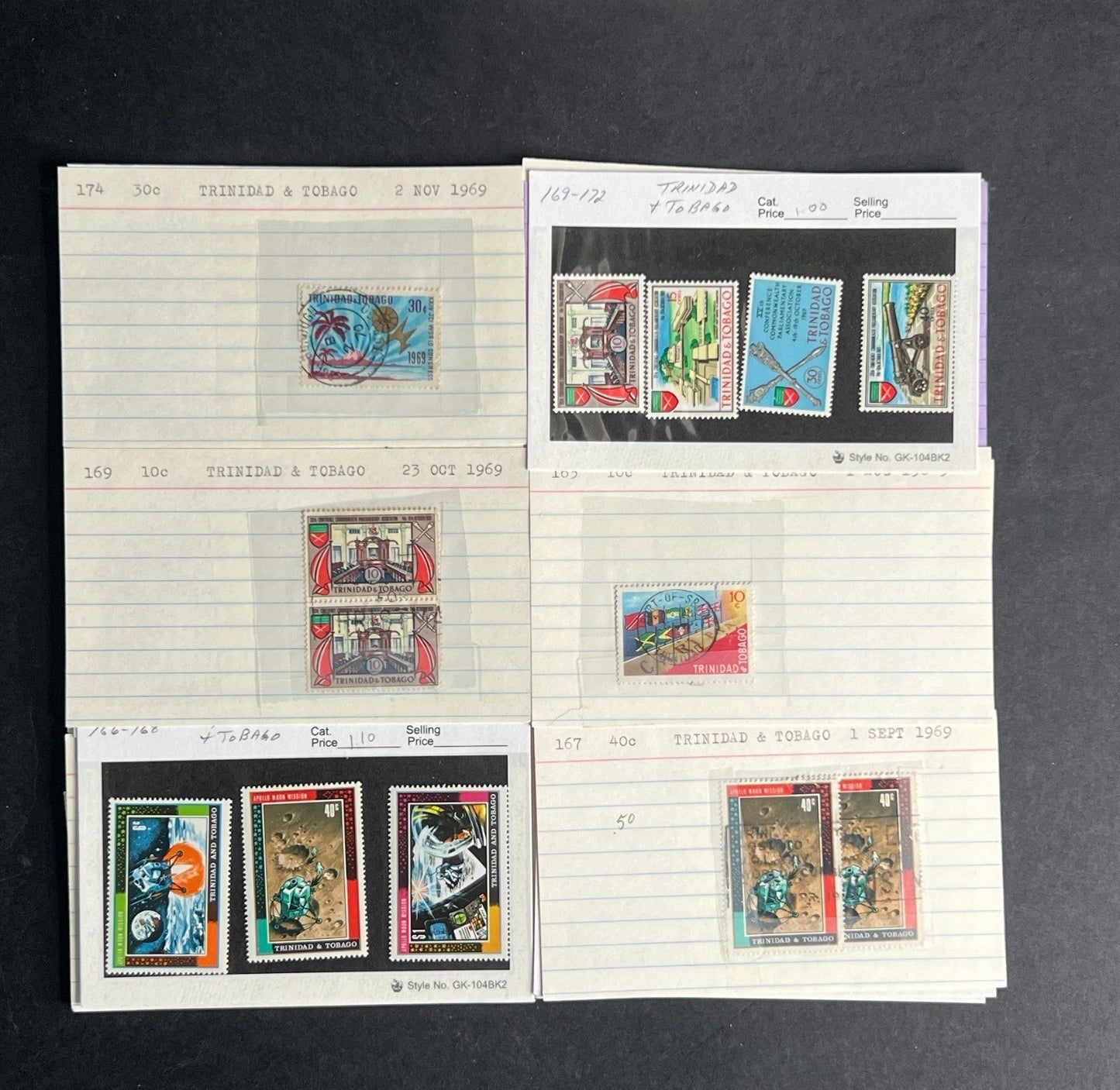 Trinidad & Tobago Stamp Collection Dealer Cards $323 CV Mint & Used ZAYIX