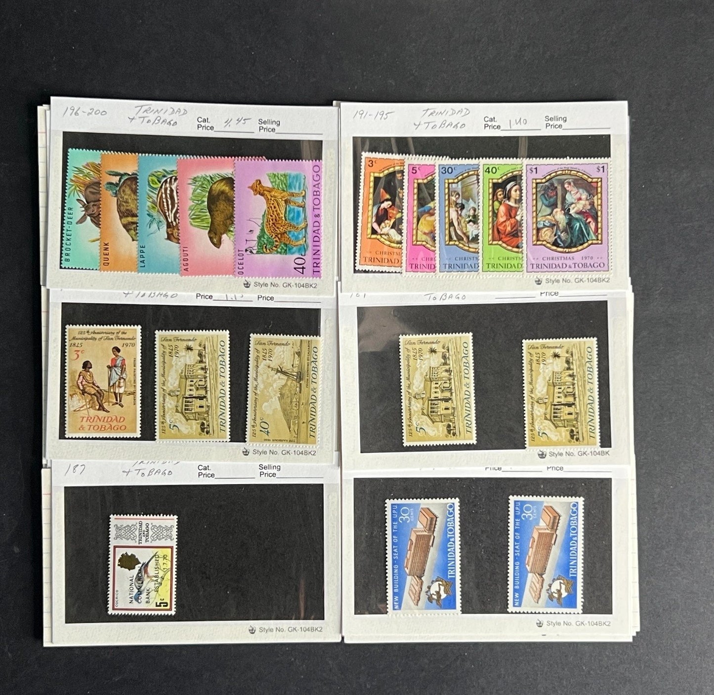 Trinidad & Tobago Stamp Collection Dealer Cards $323 CV Mint & Used ZAYIX
