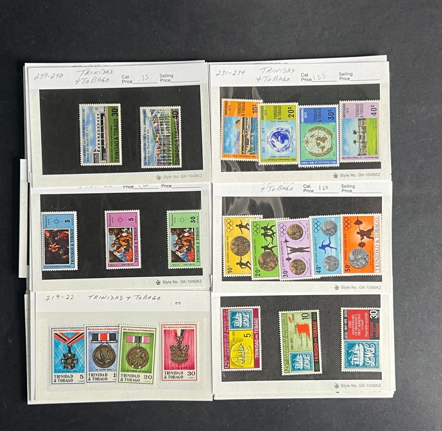 Trinidad & Tobago Stamp Collection Dealer Cards $323 CV Mint & Used ZAYIX