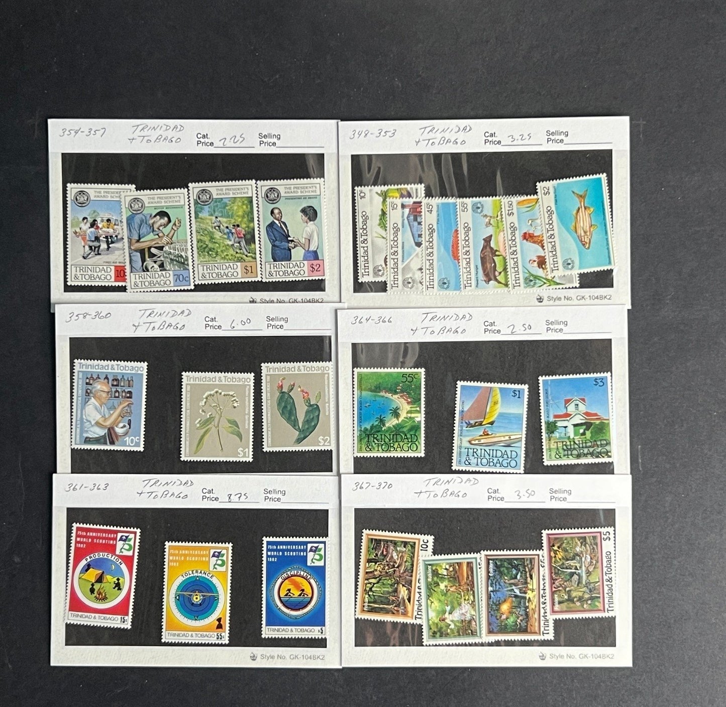 Trinidad & Tobago Stamp Collection Dealer Cards $323 CV Mint & Used ZAYIX