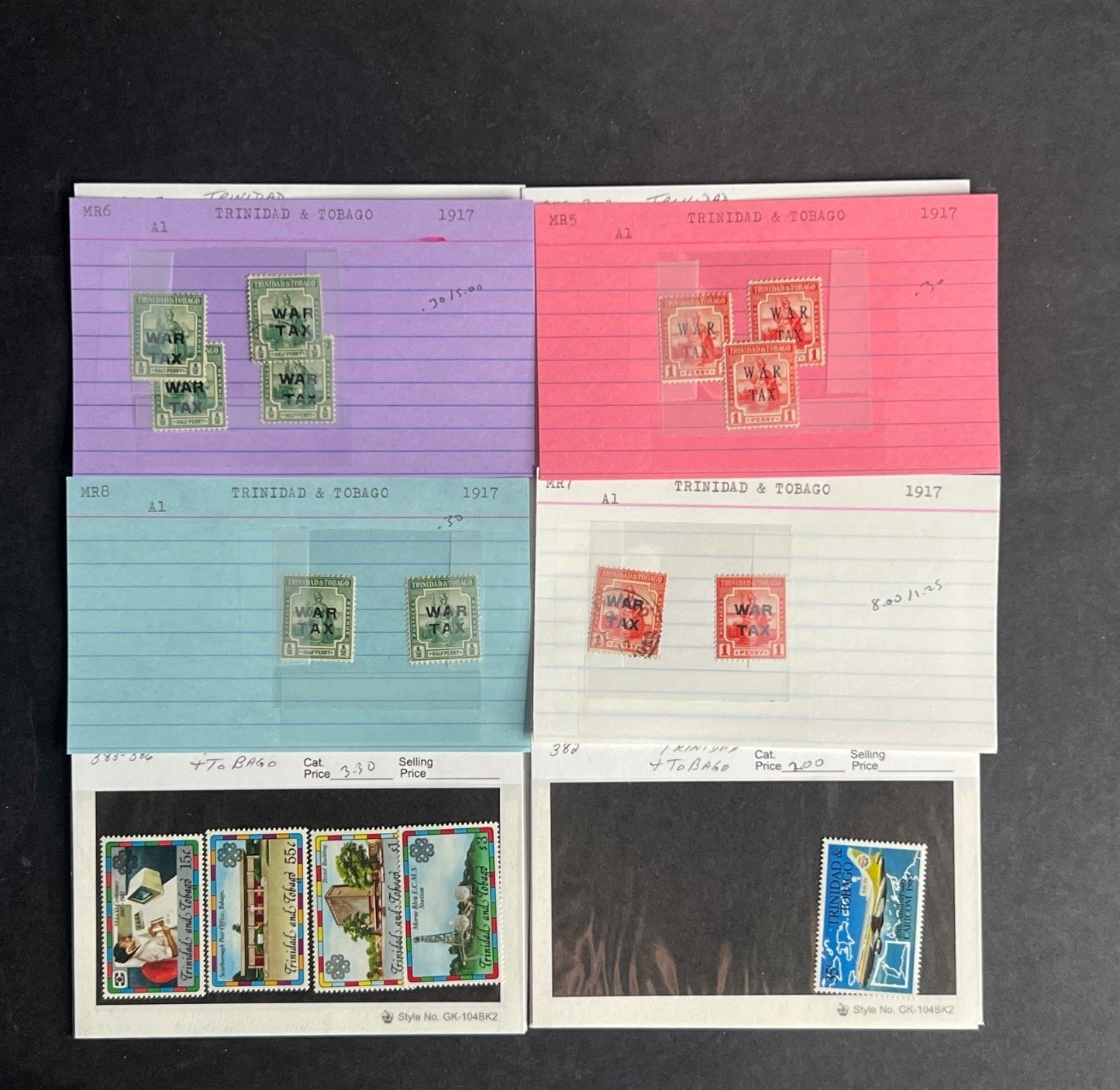 Trinidad & Tobago Stamp Collection Dealer Cards $323 CV Mint & Used ZAYIX