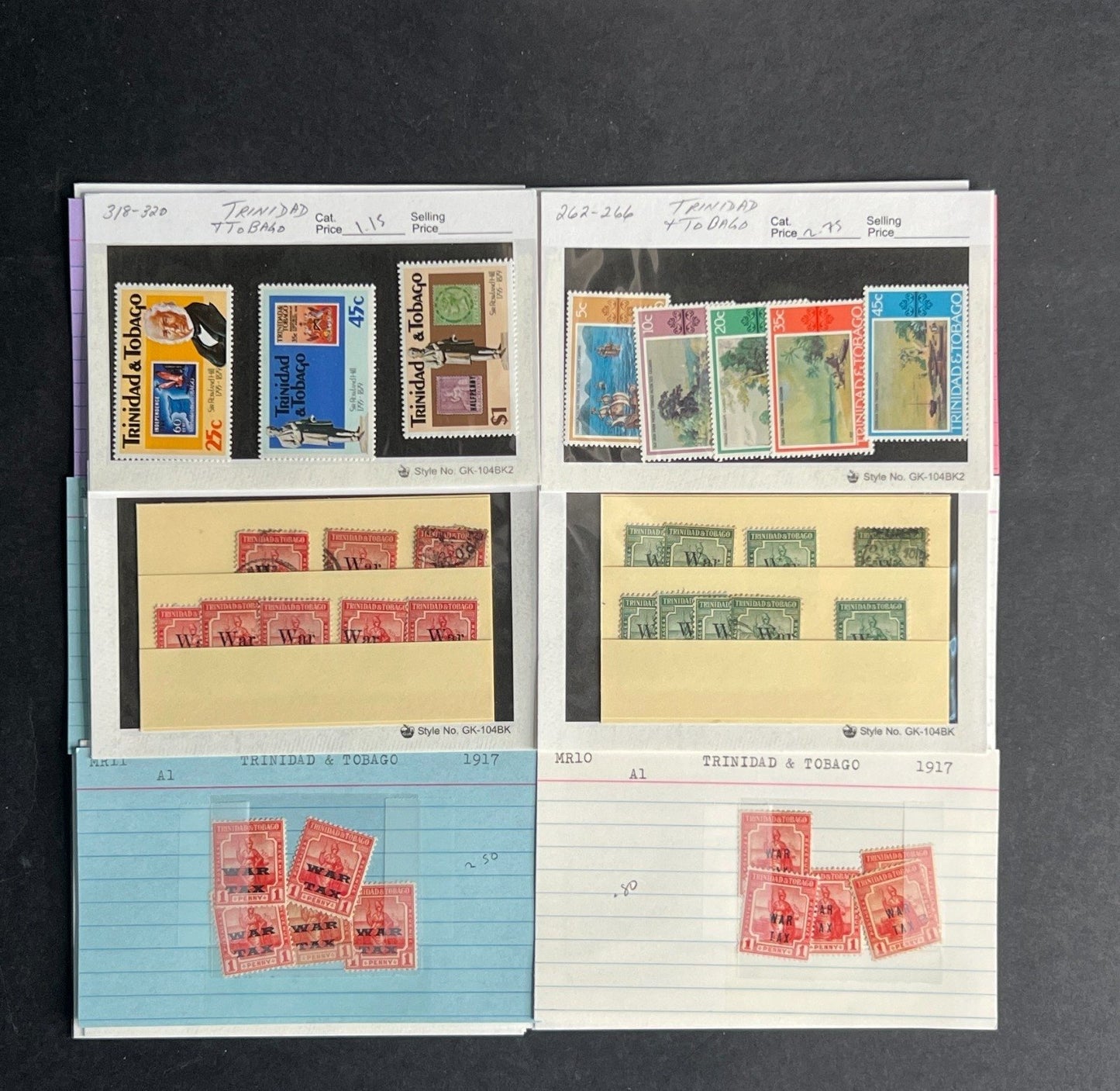 Trinidad & Tobago Stamp Collection Dealer Cards $323 CV Mint & Used ZAYIX