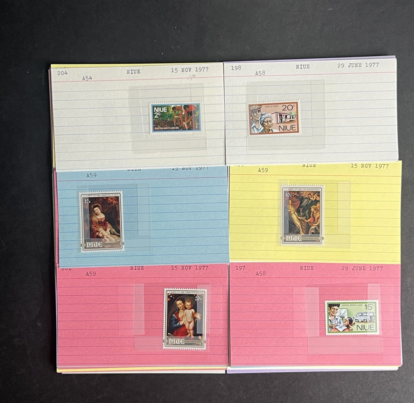 Niue Stamp Collection Dealer Cards $239 CV Mint & Used ZAYIX