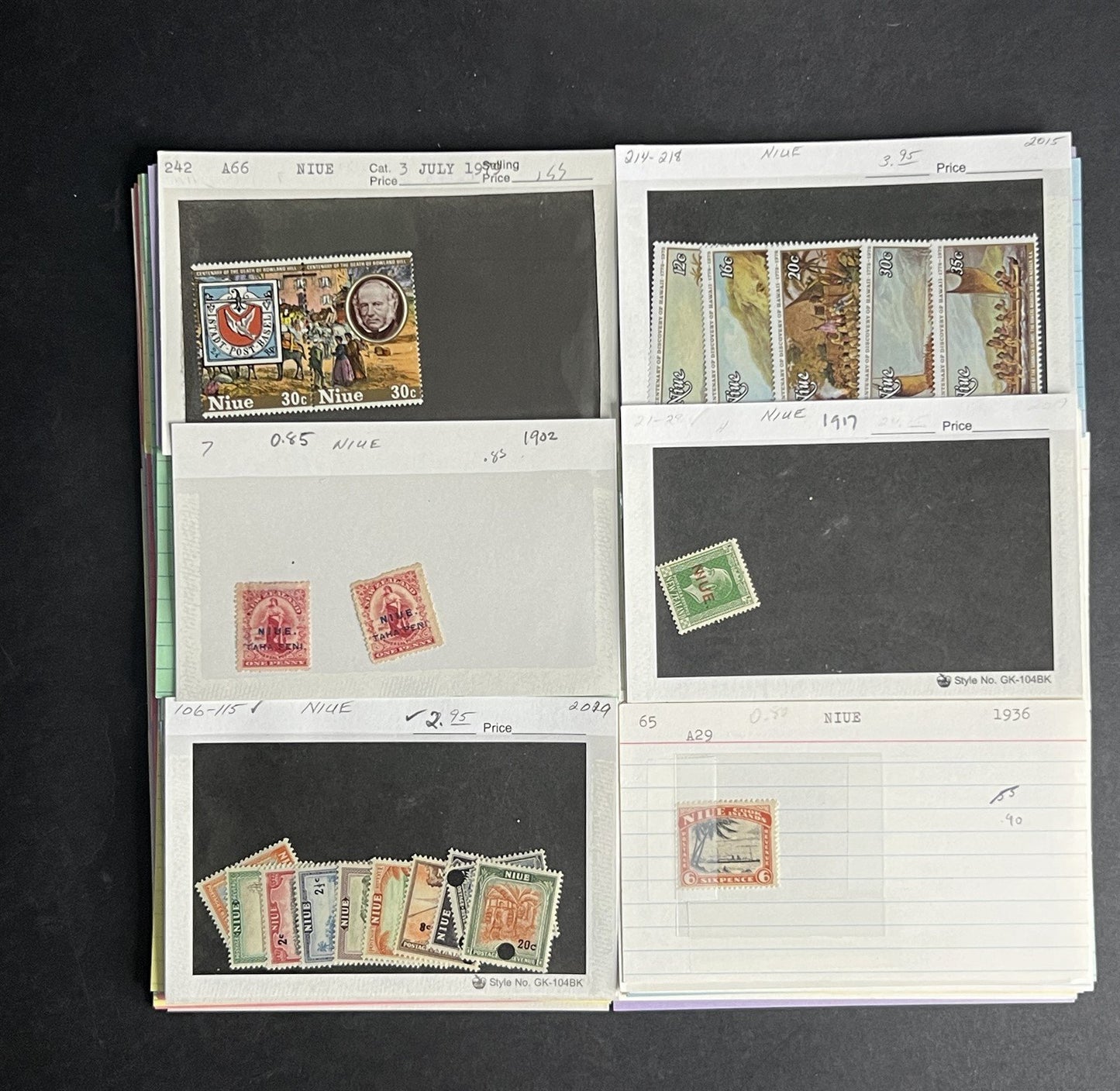 Niue Stamp Collection Dealer Cards $239 CV Mint & Used ZAYIX