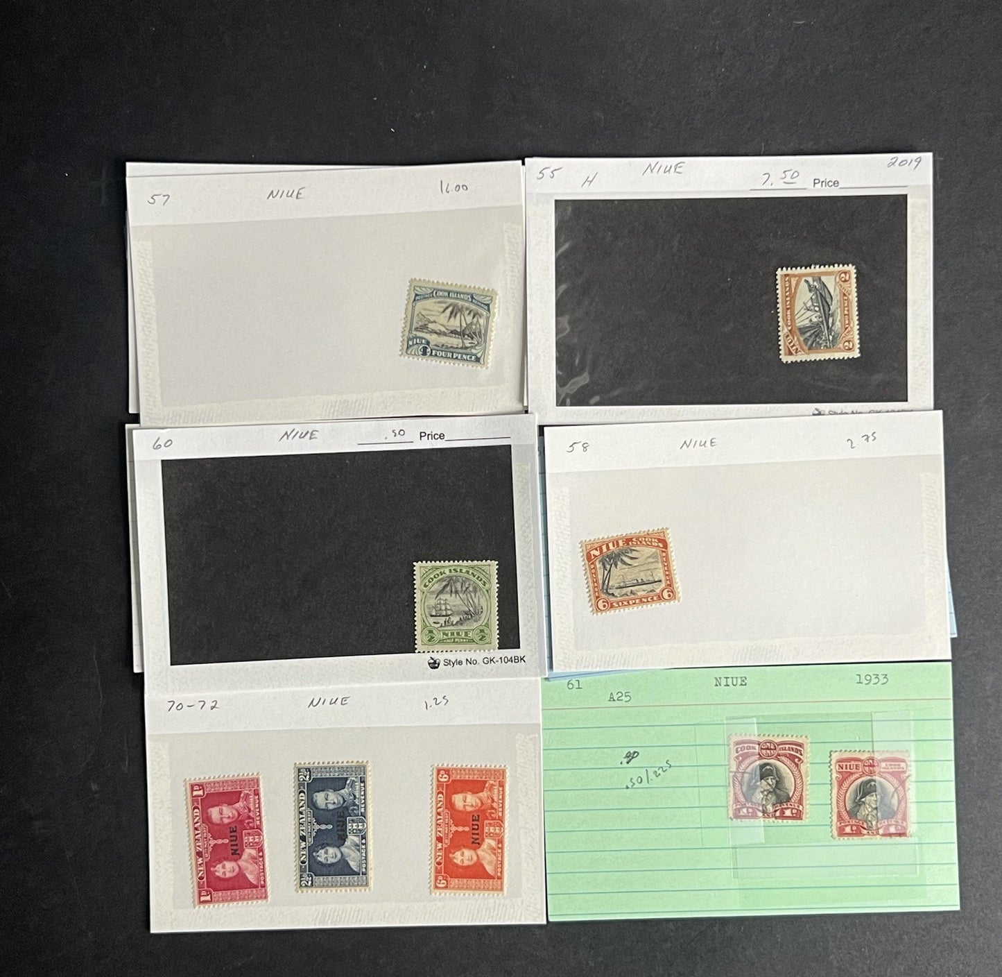 Niue Stamp Collection Dealer Cards $239 CV Mint & Used ZAYIX