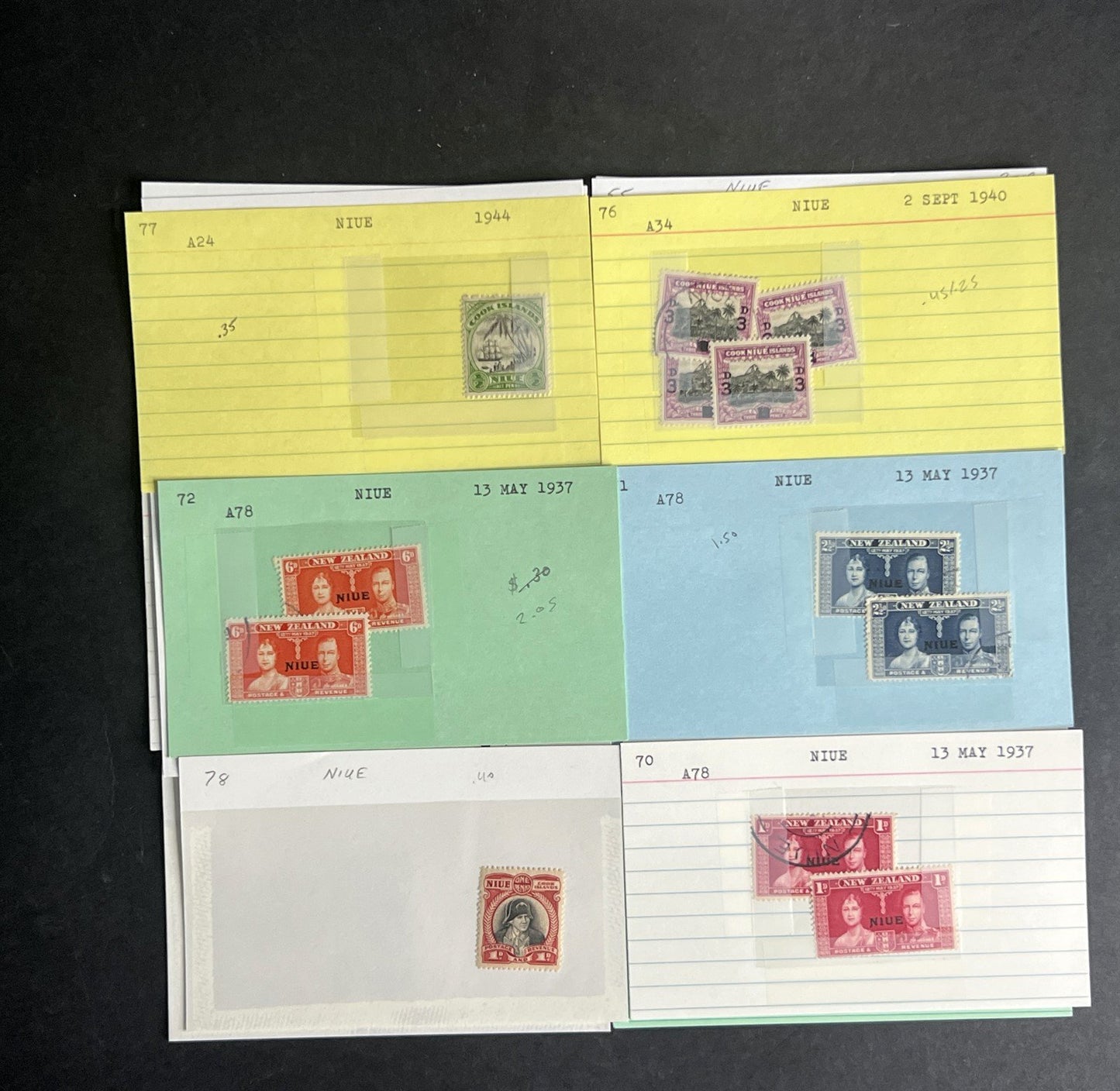 Niue Stamp Collection Dealer Cards $239 CV Mint & Used ZAYIX