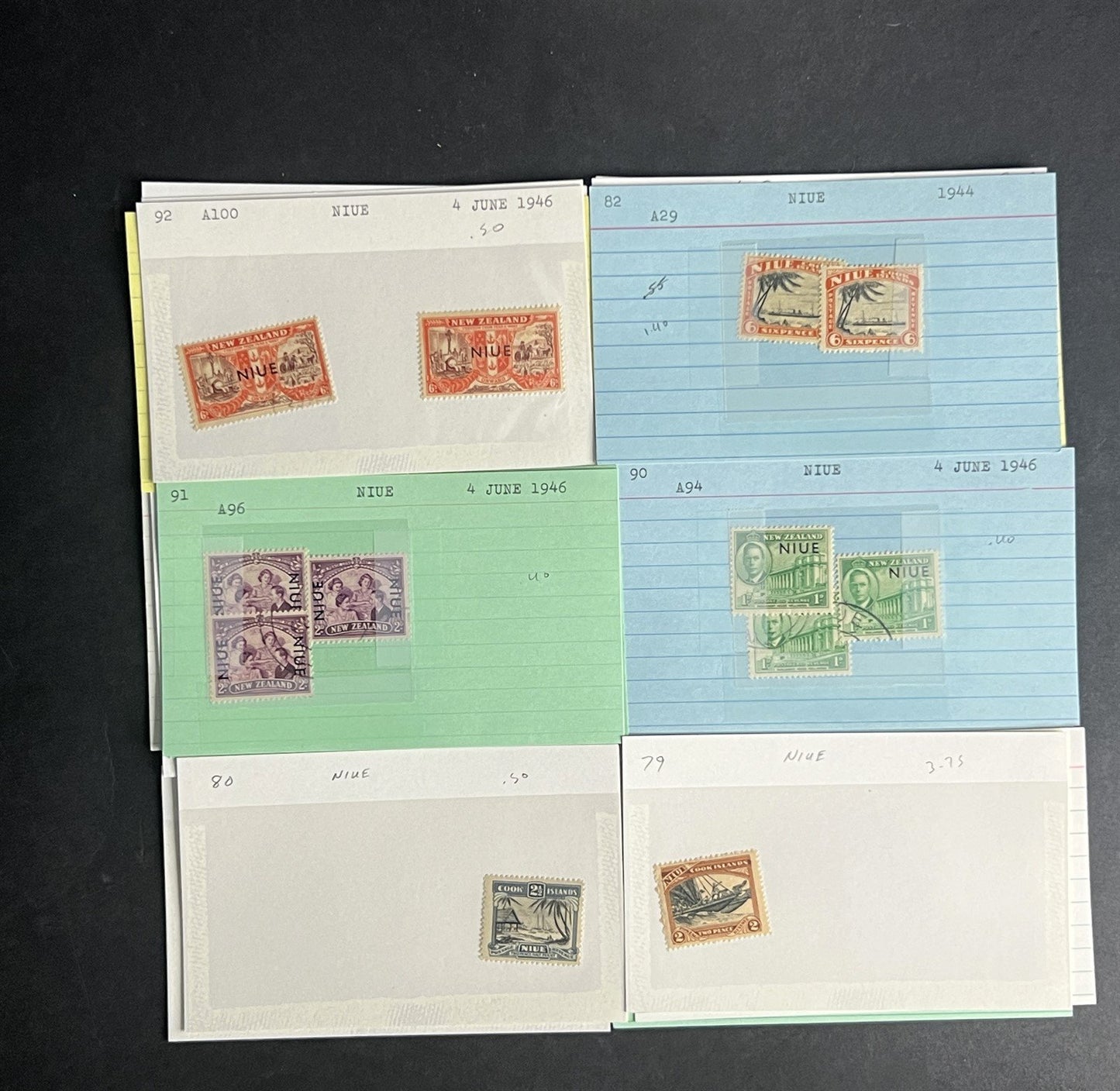 Niue Stamp Collection Dealer Cards $239 CV Mint & Used ZAYIX