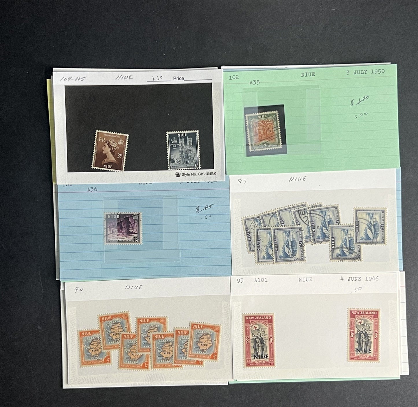 Niue Stamp Collection Dealer Cards $239 CV Mint & Used ZAYIX