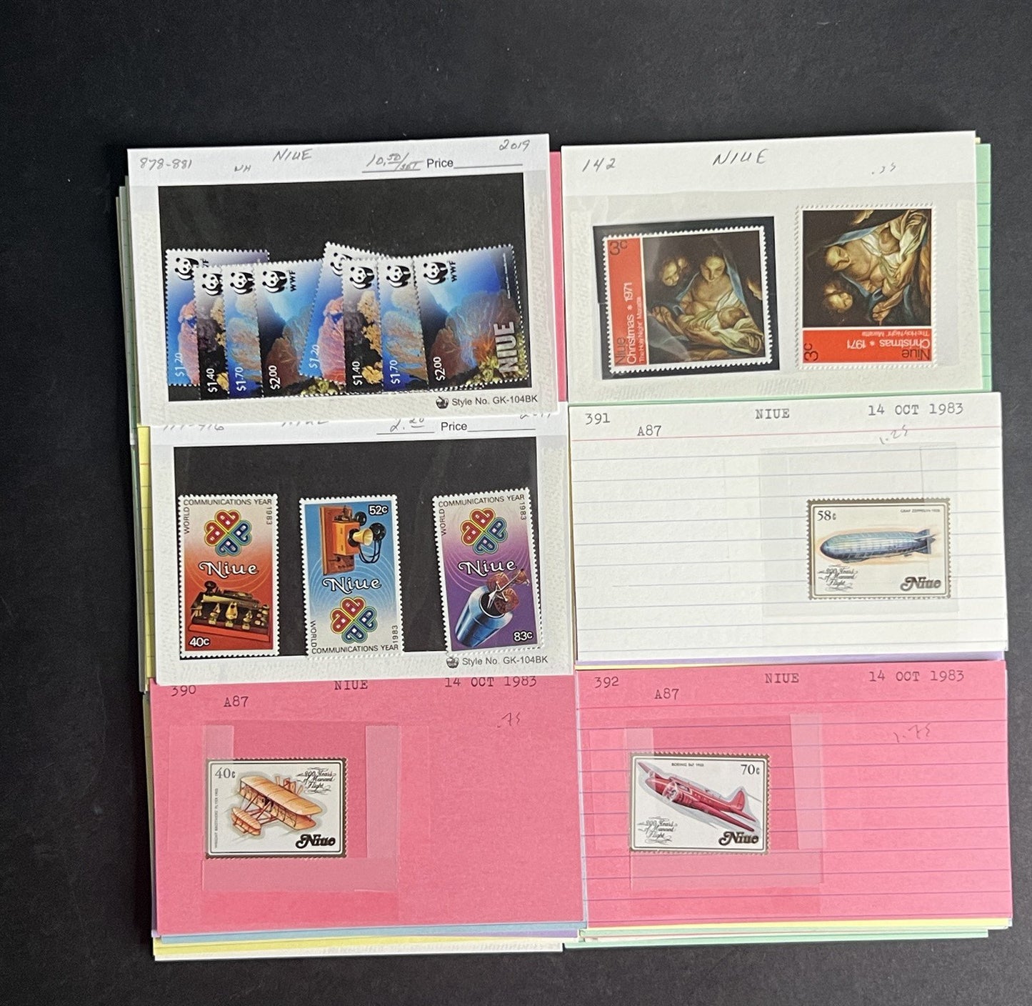 Niue Stamp Collection Dealer Cards $239 CV Mint & Used ZAYIX