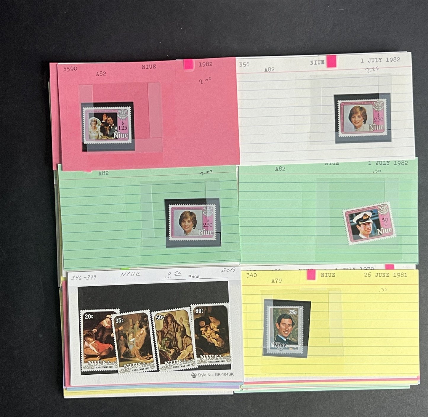 Niue Stamp Collection Dealer Cards $239 CV Mint & Used ZAYIX