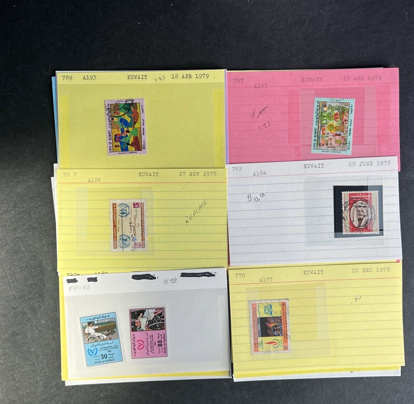 Kuwait Stamp Collection Dealer Cards $468 CV Mint & Used ZAYIX