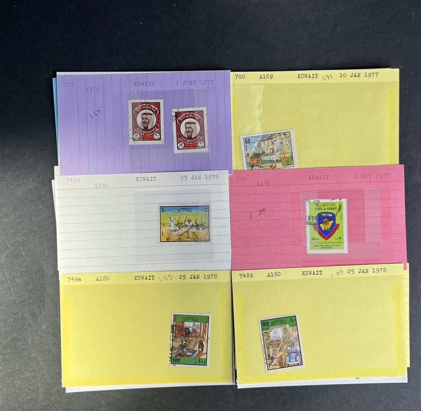 Kuwait Stamp Collection Dealer Cards $468 CV Mint & Used ZAYIX