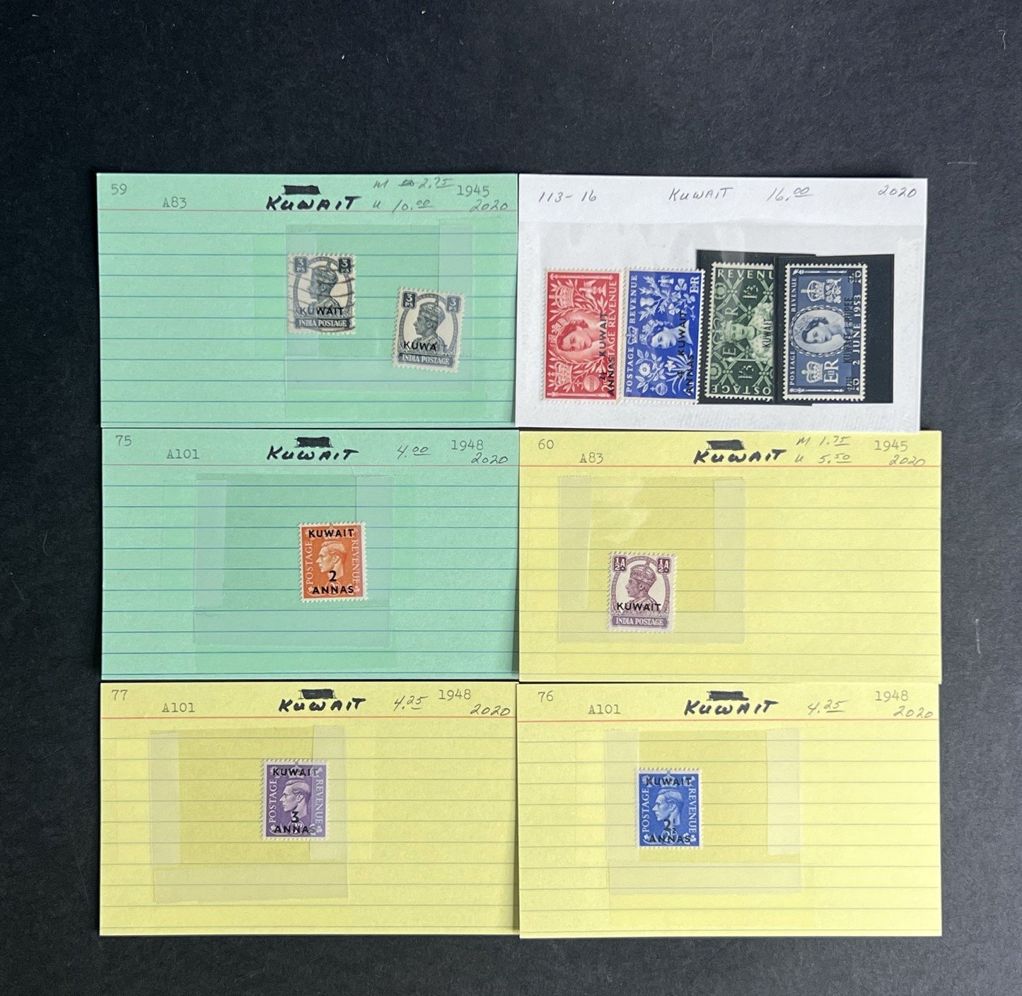 Kuwait Stamp Collection Dealer Cards $468 CV Mint & Used ZAYIX