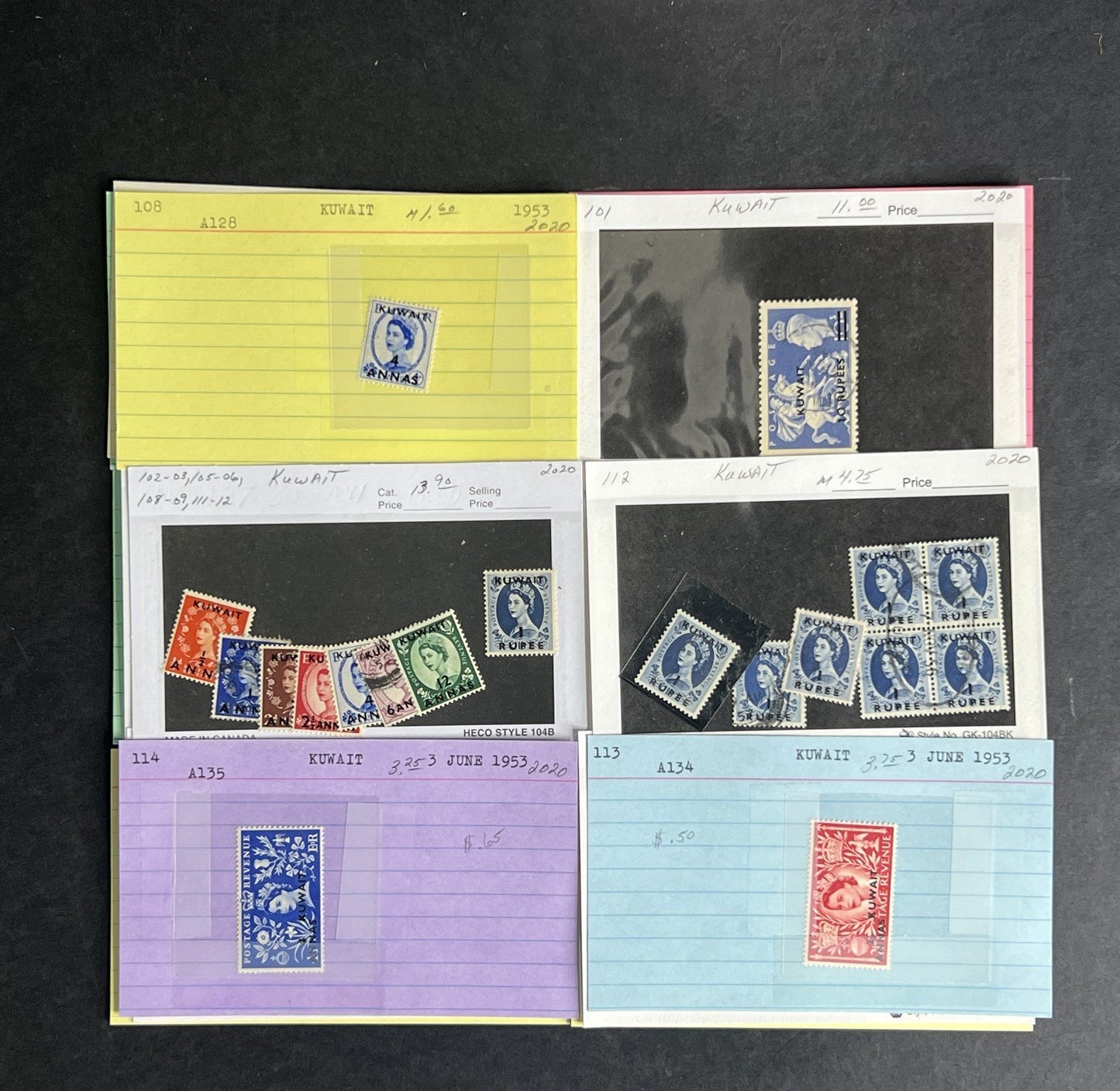 Kuwait Stamp Collection Dealer Cards $468 CV Mint & Used ZAYIX