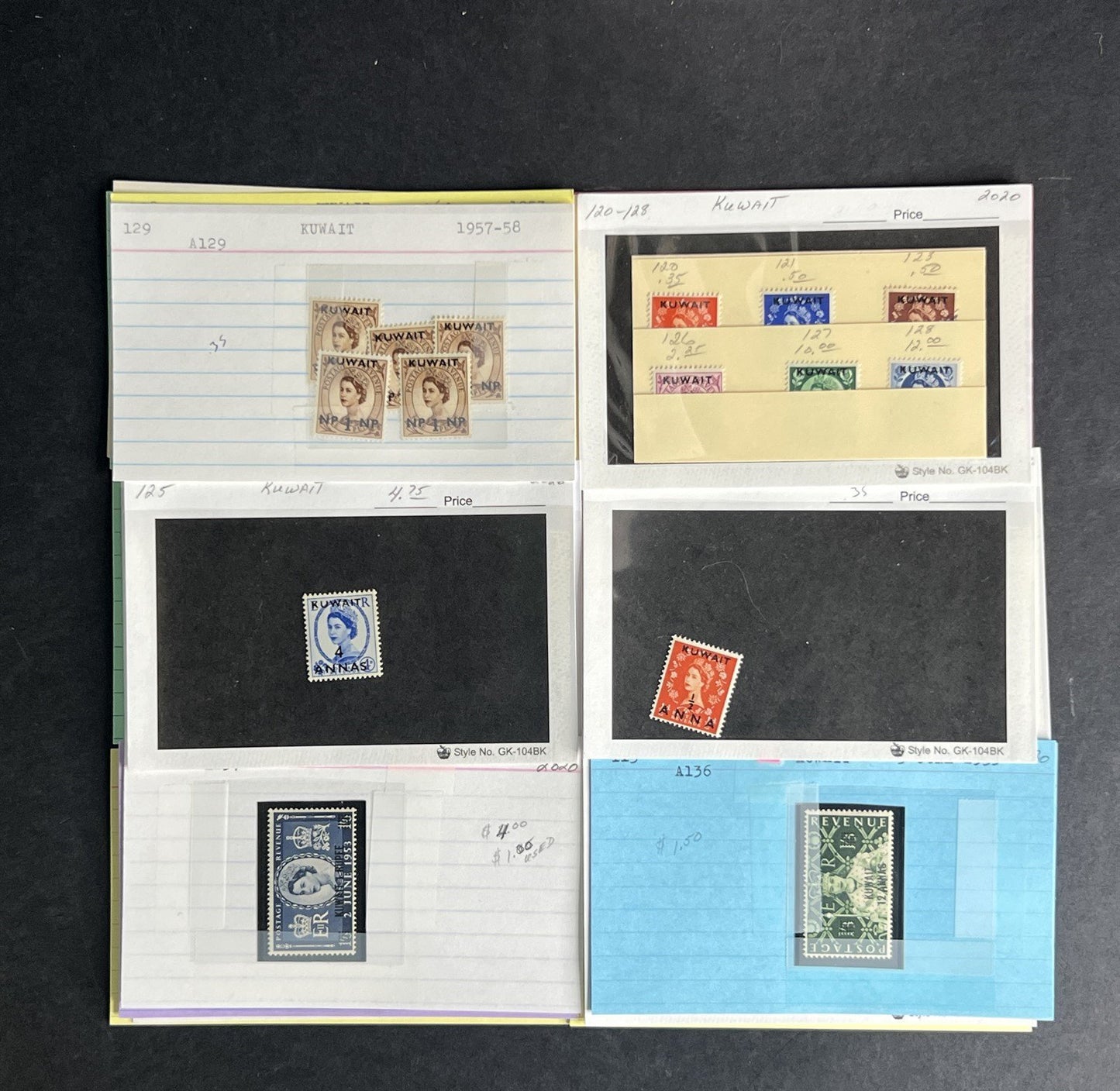 Kuwait Stamp Collection Dealer Cards $468 CV Mint & Used ZAYIX