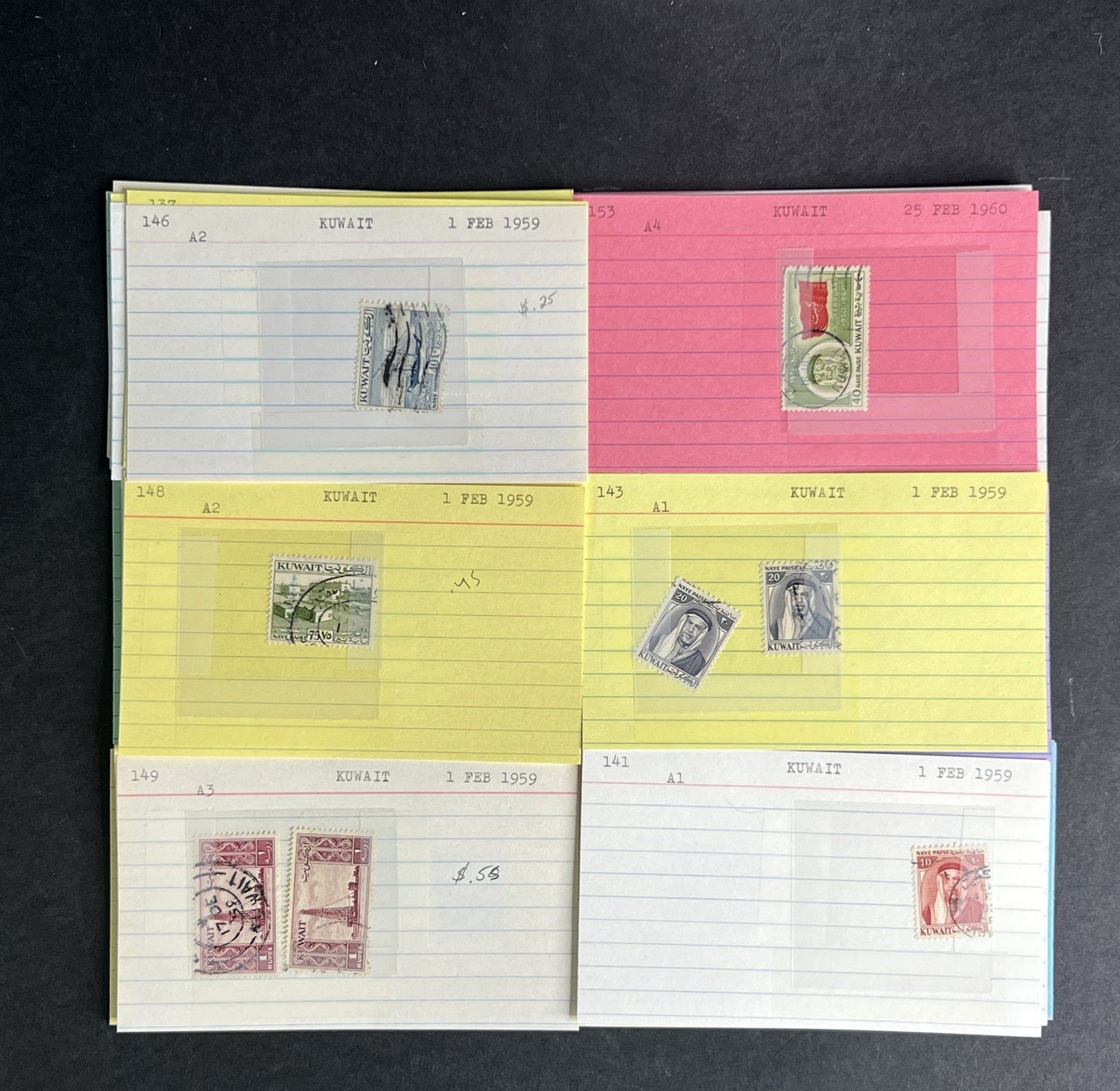 Kuwait Stamp Collection Dealer Cards $468 CV Mint & Used ZAYIX