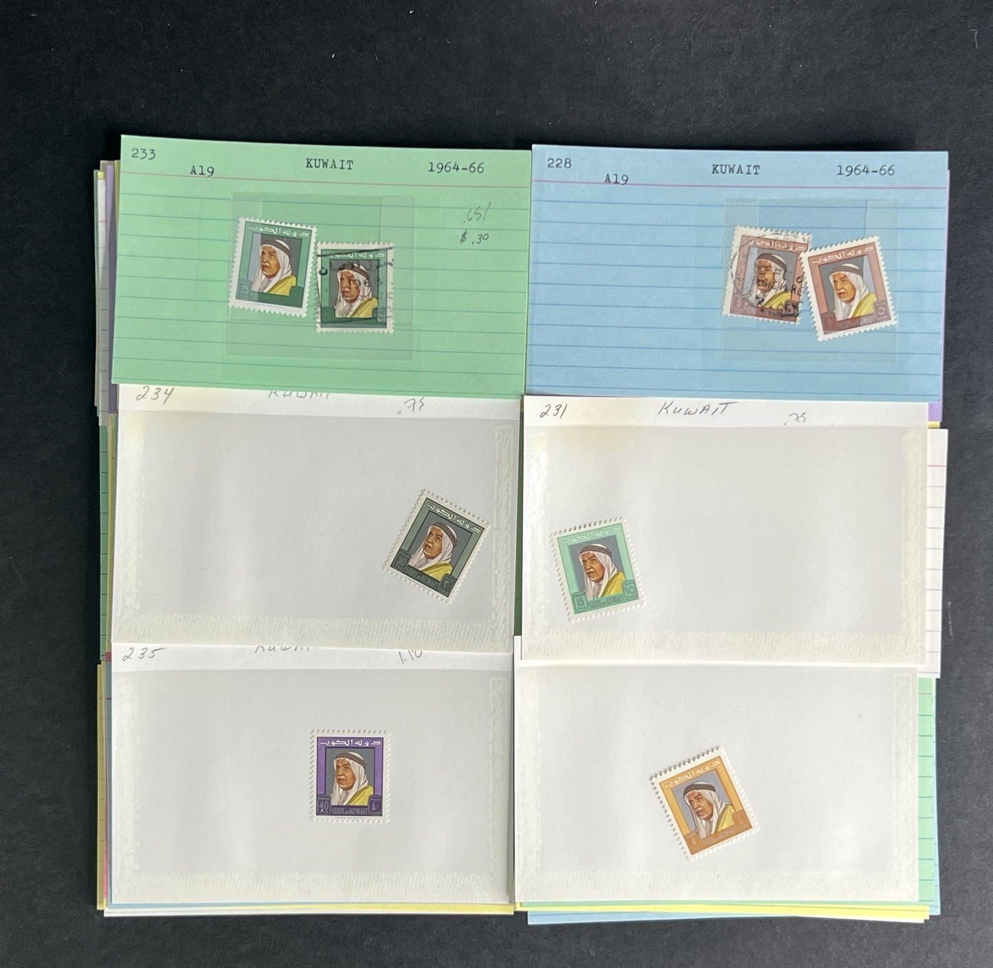 Kuwait Stamp Collection Dealer Cards $468 CV Mint & Used ZAYIX