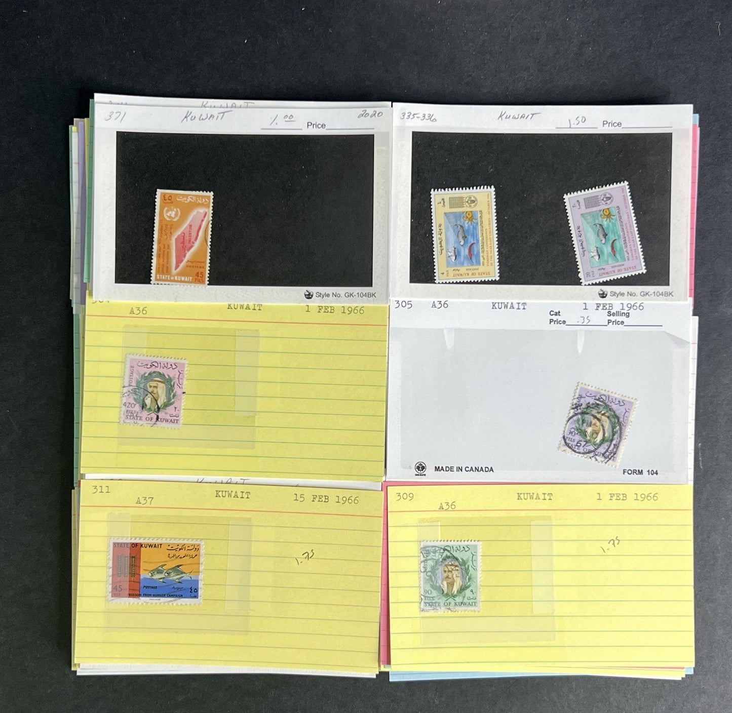 Kuwait Stamp Collection Dealer Cards $468 CV Mint & Used ZAYIX