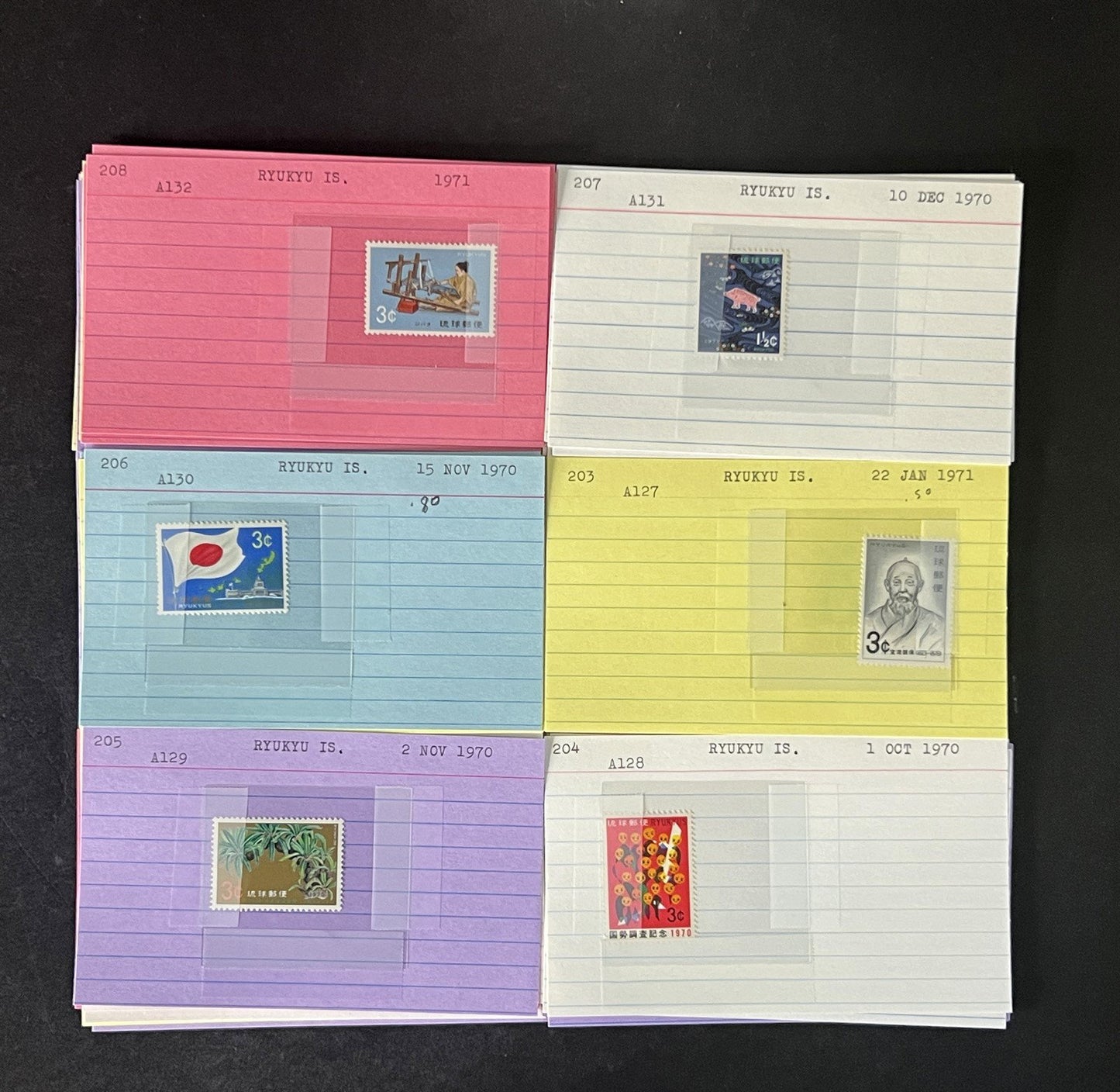 Ryukyu Island Stamp Collection Dealer Cards $120 CV Mint & Used ZAYIX