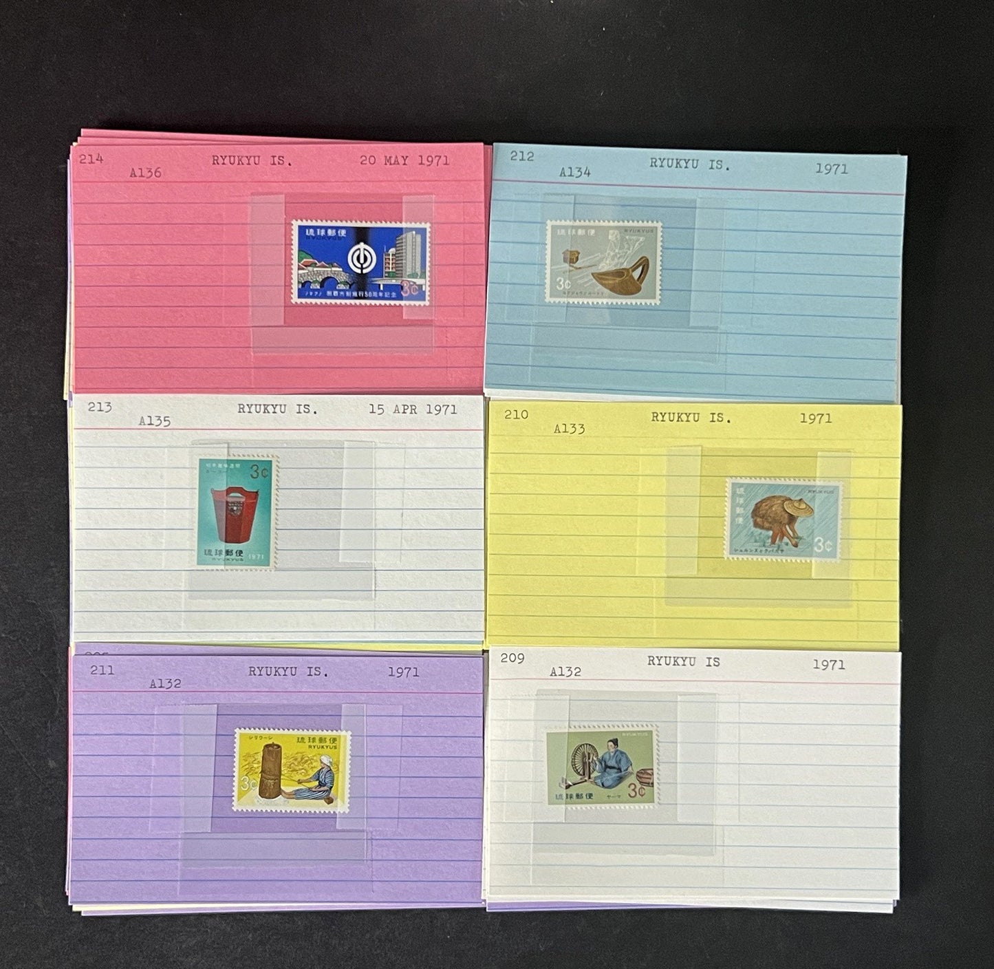 Ryukyu Island Stamp Collection Dealer Cards $120 CV Mint & Used ZAYIX