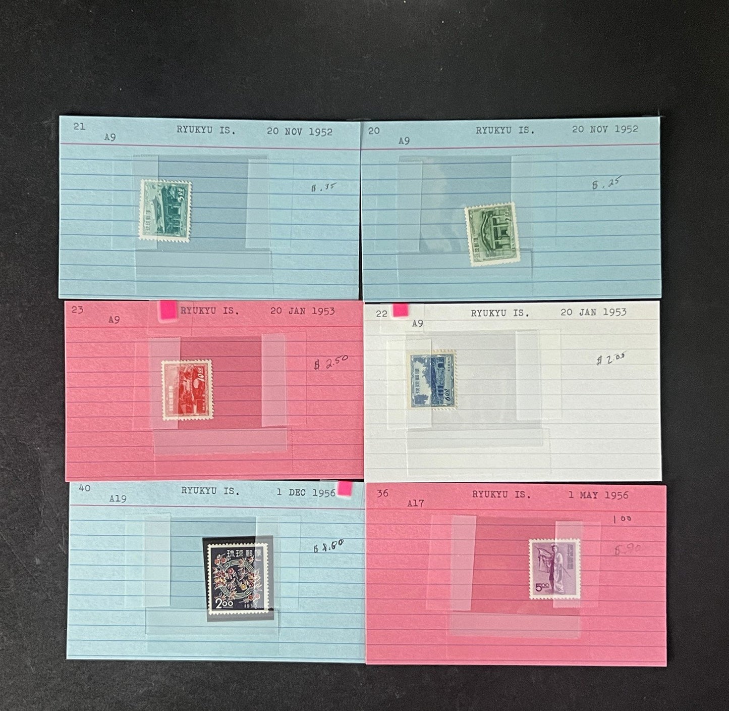 Ryukyu Island Stamp Collection Dealer Cards $120 CV Mint & Used ZAYIX