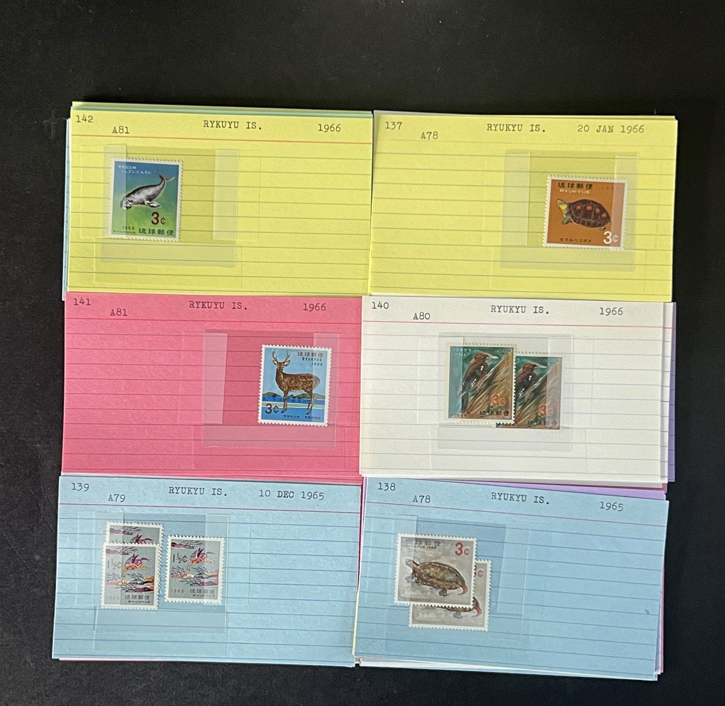 Ryukyu Island Stamp Collection Dealer Cards $120 CV Mint & Used ZAYIX