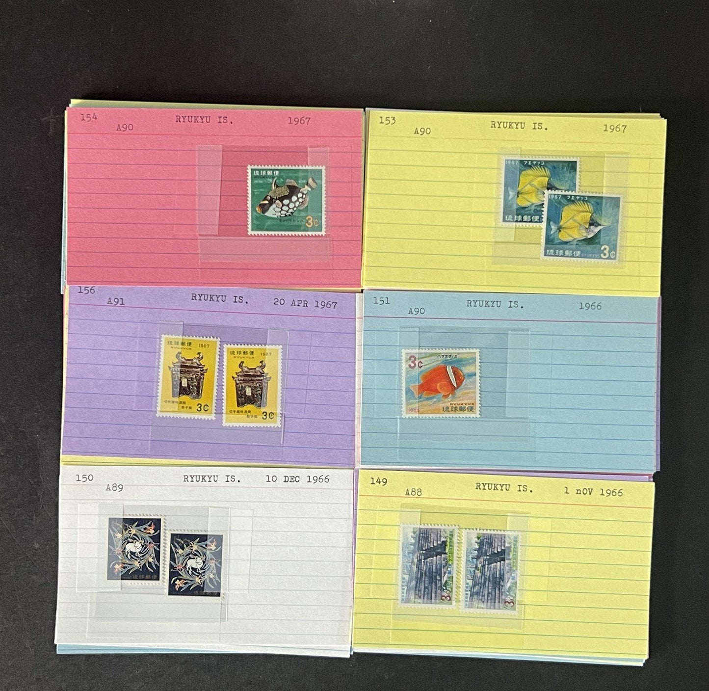 Ryukyu Island Stamp Collection Dealer Cards $120 CV Mint & Used ZAYIX