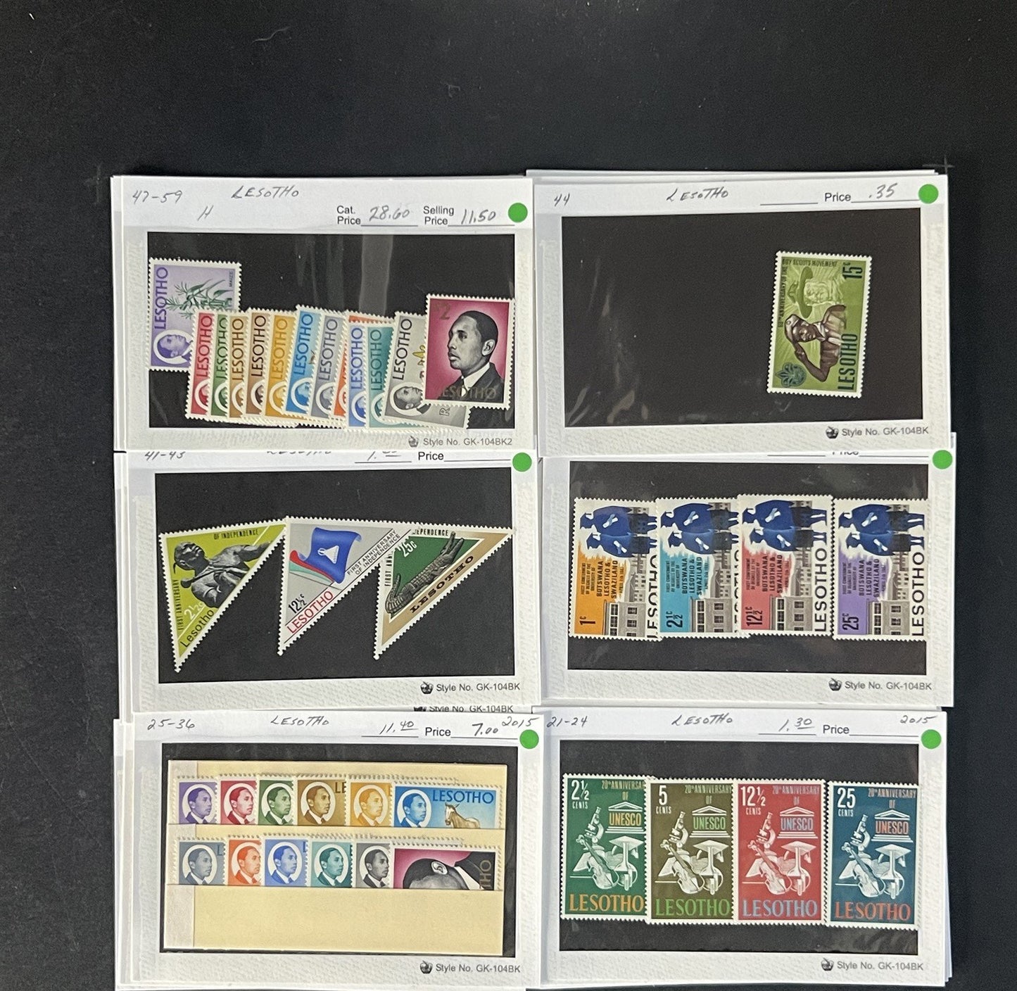 Lesotho Stamp Collection Dealer Cards $588 CV Mint & Used ZAYIX