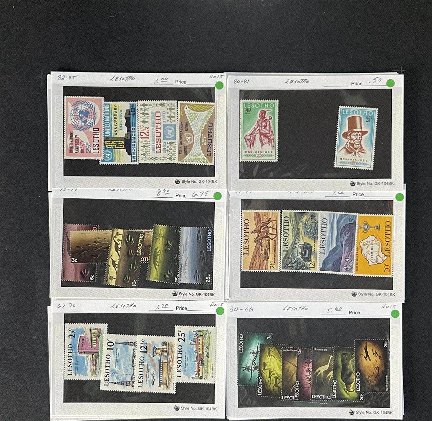 Lesotho Stamp Collection Dealer Cards $588 CV Mint & Used ZAYIX