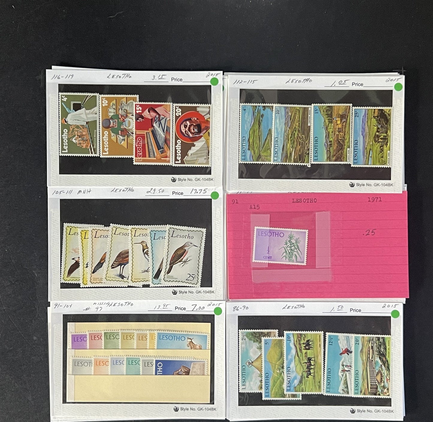 Lesotho Stamp Collection Dealer Cards $588 CV Mint & Used ZAYIX