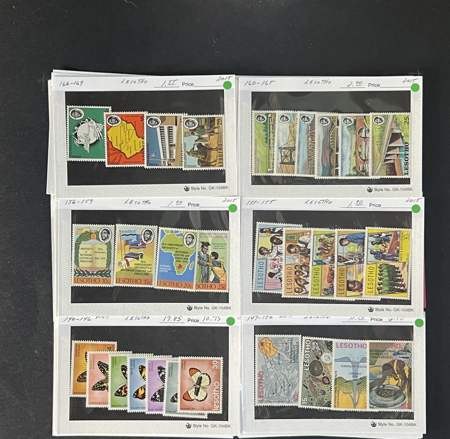 Lesotho Stamp Collection Dealer Cards $588 CV Mint & Used ZAYIX