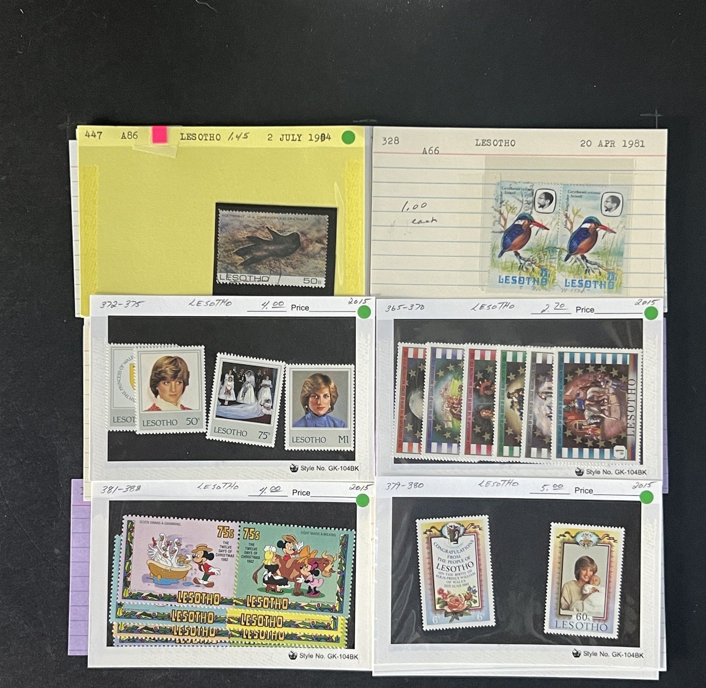 Lesotho Stamp Collection Dealer Cards $588 CV Mint & Used ZAYIX