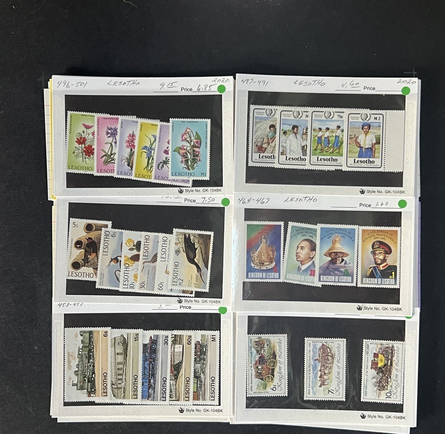 Lesotho Stamp Collection Dealer Cards $588 CV Mint & Used ZAYIX