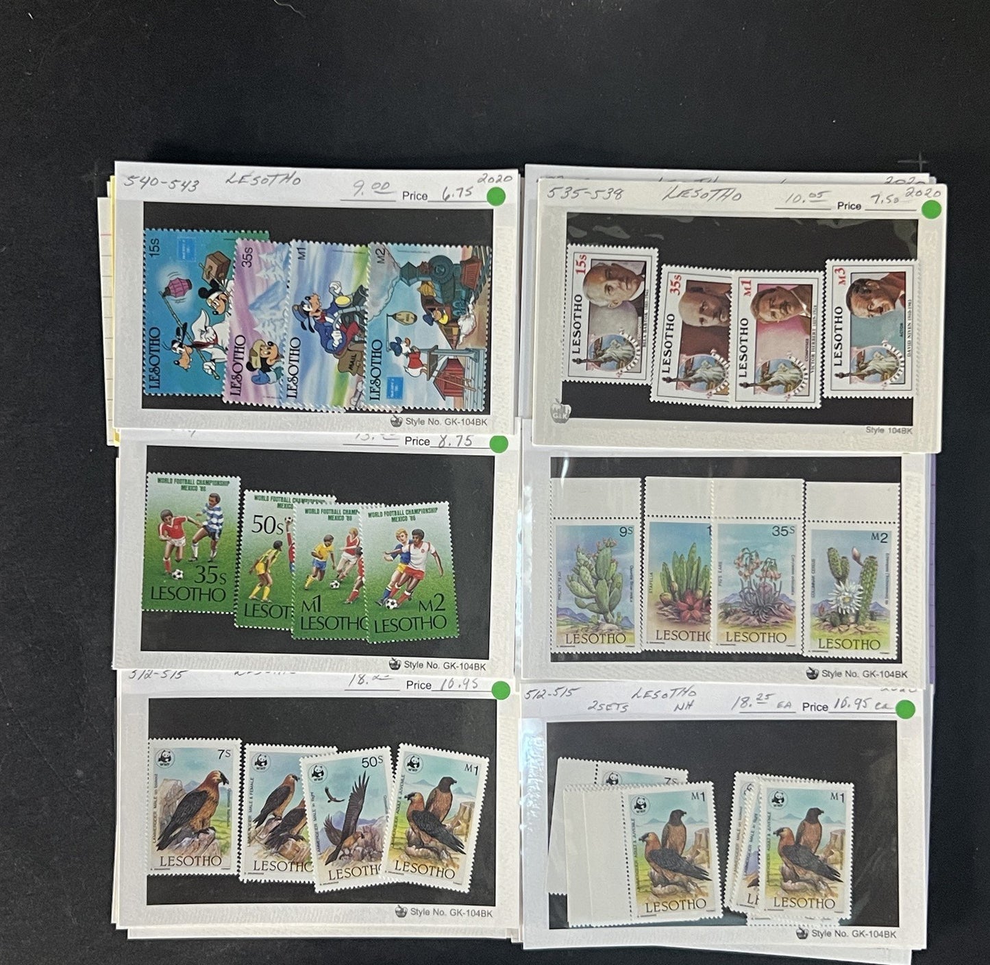 Lesotho Stamp Collection Dealer Cards $588 CV Mint & Used ZAYIX