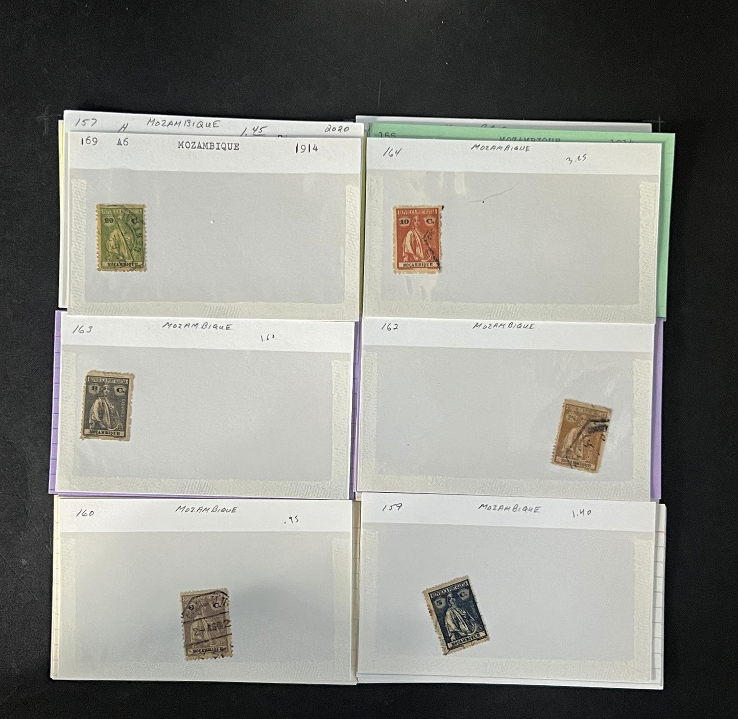 Mozambique Stamp Collection Dealer Cards $106 CV Mint & Used ZAYIX