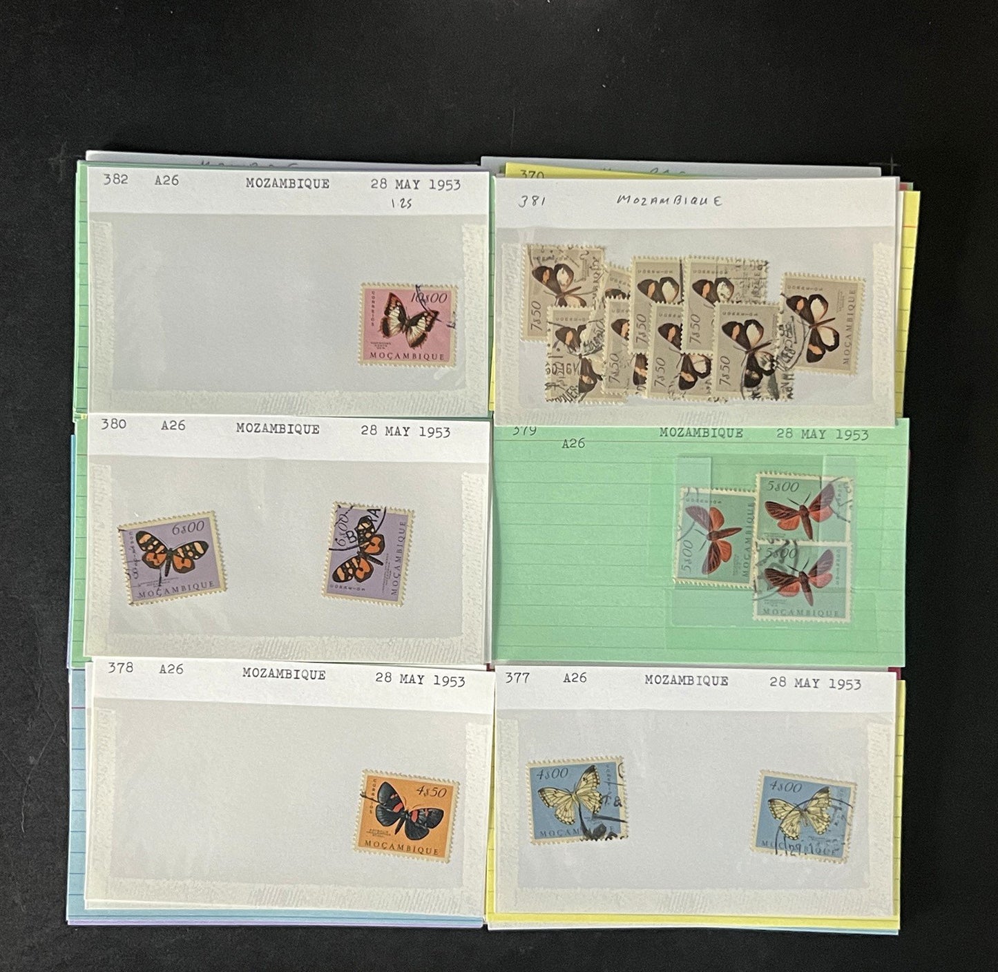 Mozambique Stamp Collection Dealer Cards $106 CV Mint & Used ZAYIX