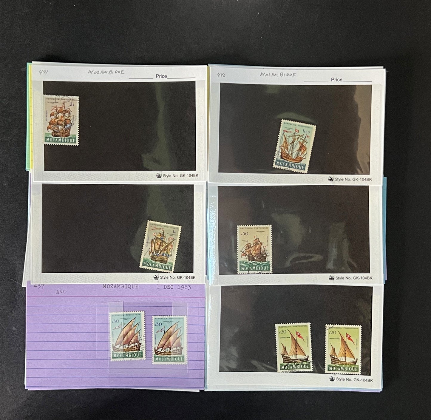 Mozambique Stamp Collection Dealer Cards $106 CV Mint & Used ZAYIX