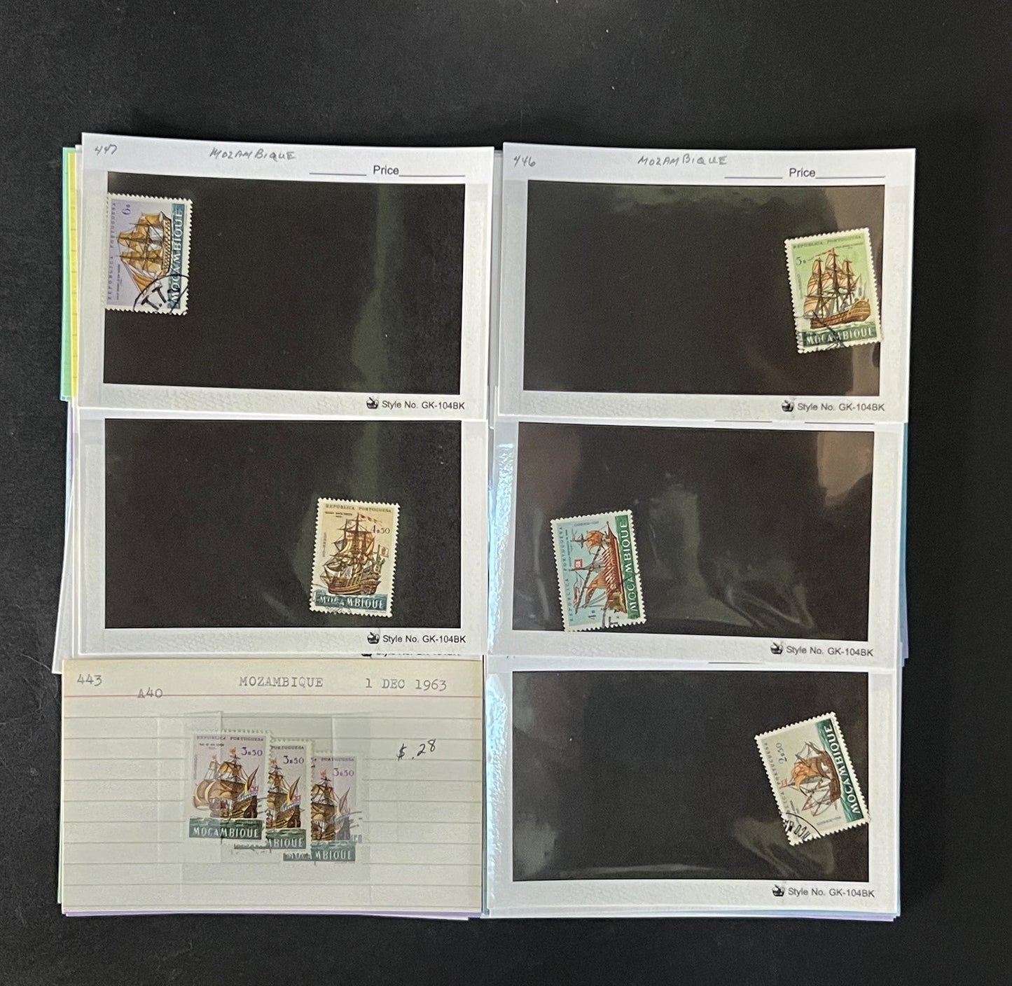 Mozambique Stamp Collection Dealer Cards $106 CV Mint & Used ZAYIX